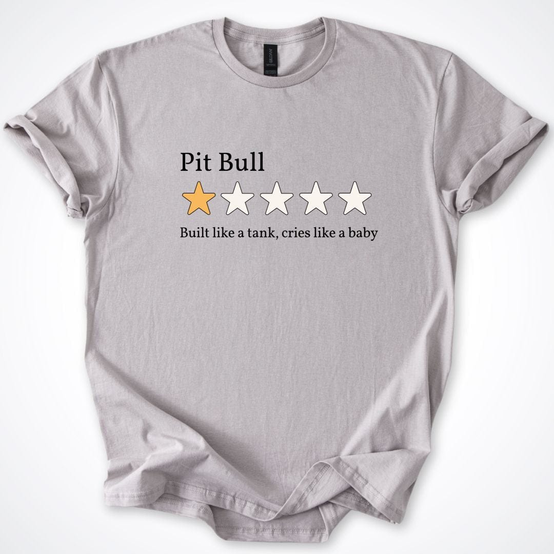 T-Shirt Ice Grey / S Pit Bull One Star Review T-Shirt ReallyintoDogs