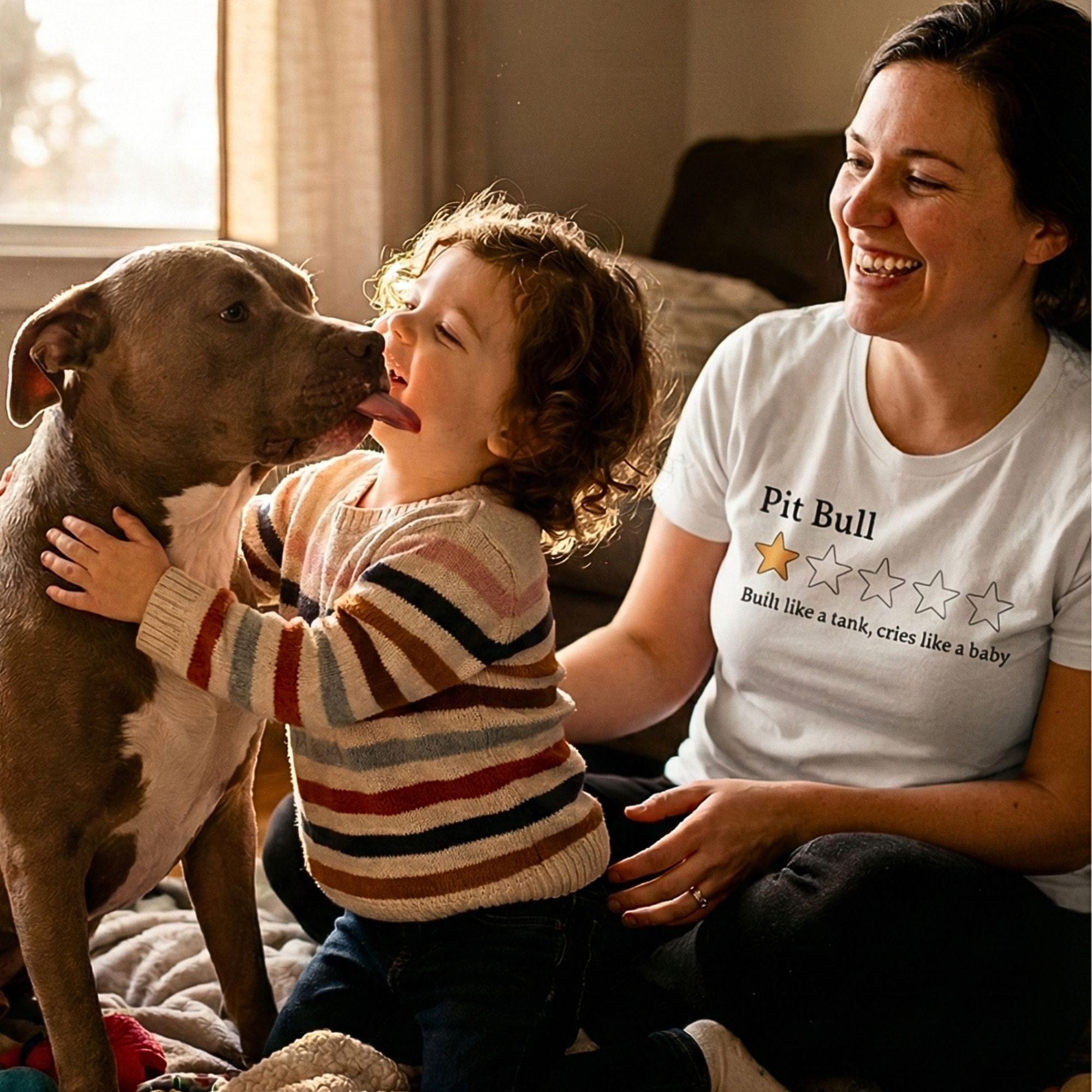 T-Shirt Pit Bull One Star Review T-Shirt ReallyintoDogs