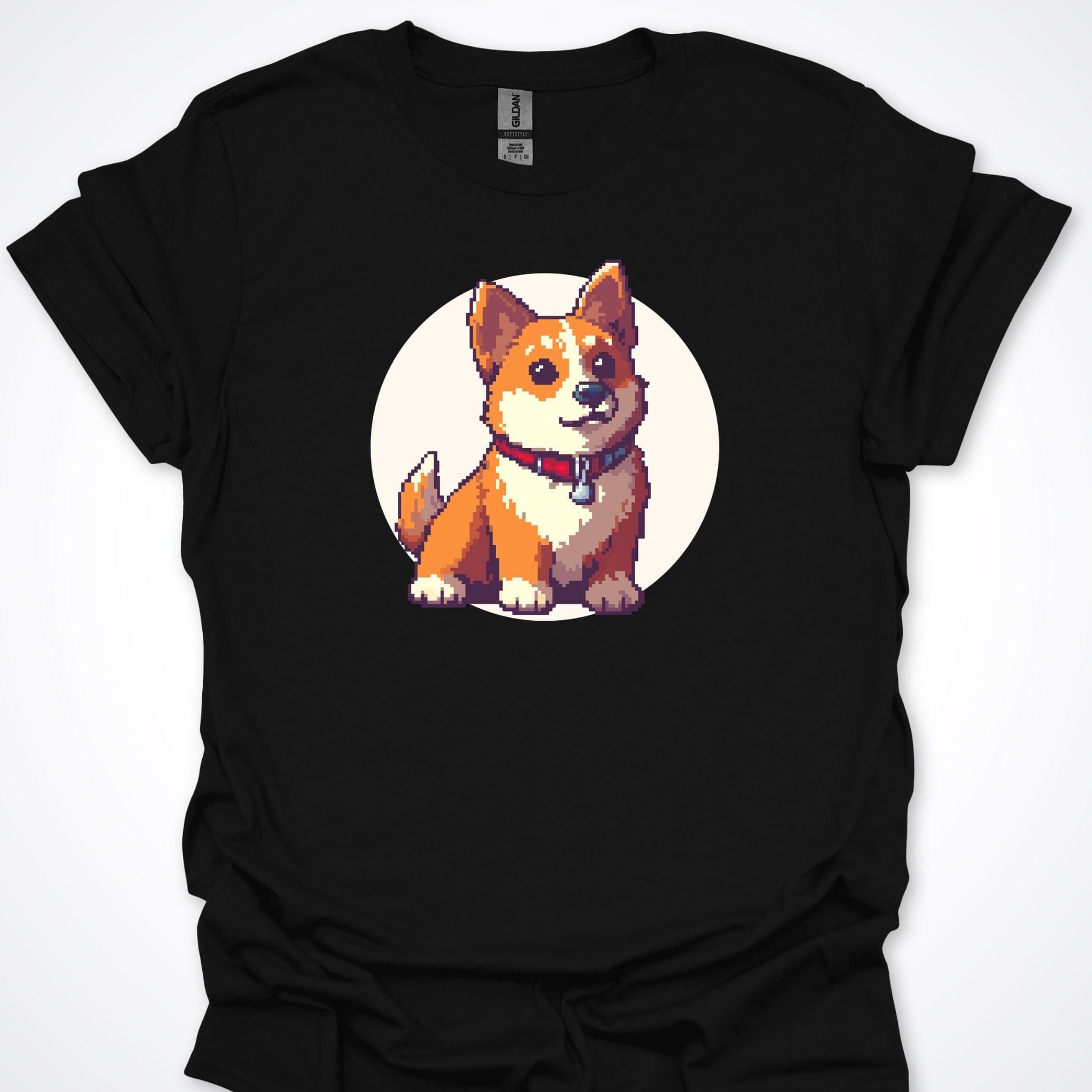 T-Shirt Black / S Pixel Town Corgie Premium Unisex T-Shirt ReallyintoDogs