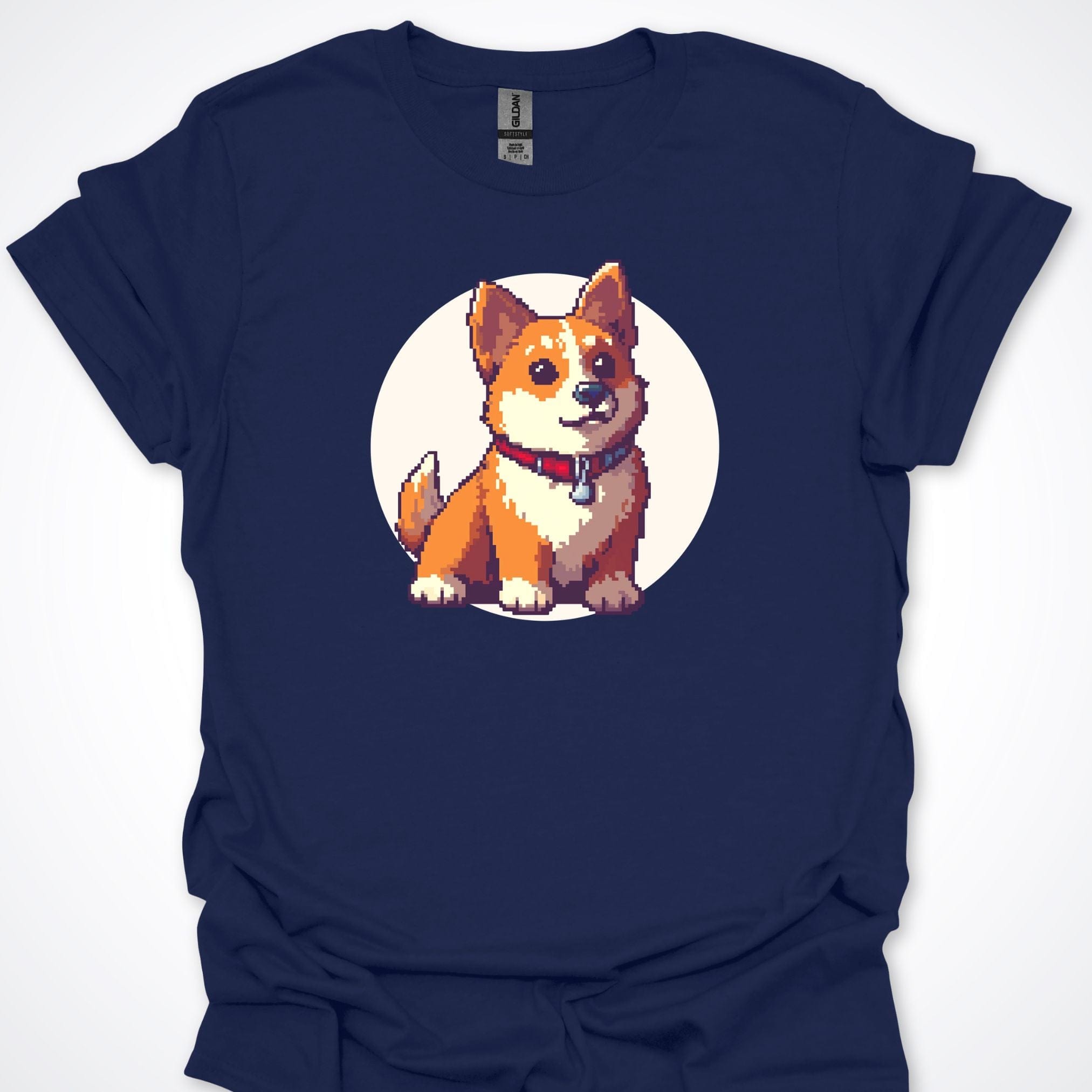 T-Shirt Navy / S Pixel Town Corgie Premium Unisex T-Shirt ReallyintoDogs