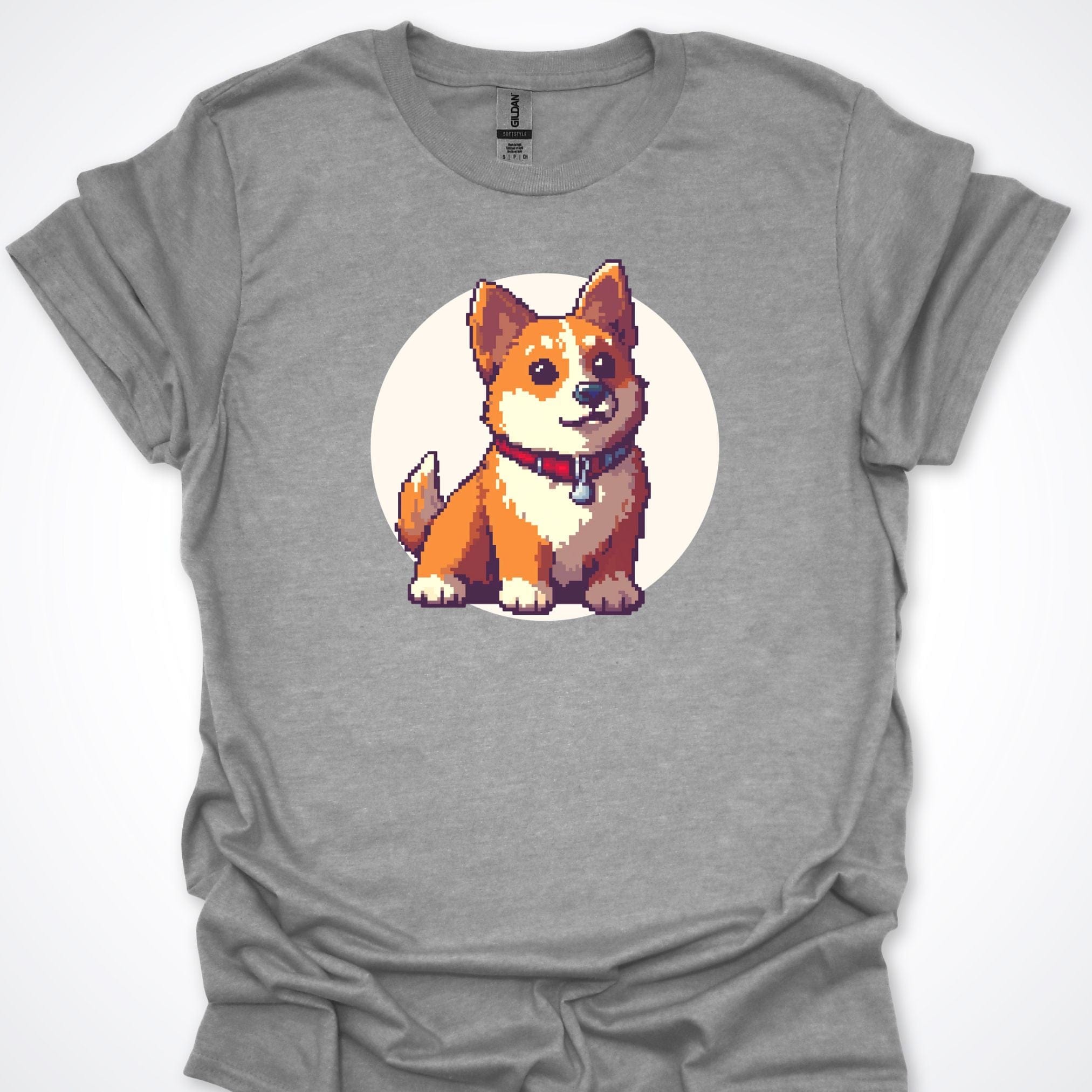 T-Shirt Sport Grey / S Pixel Town Corgie Premium Unisex T-Shirt ReallyintoDogs