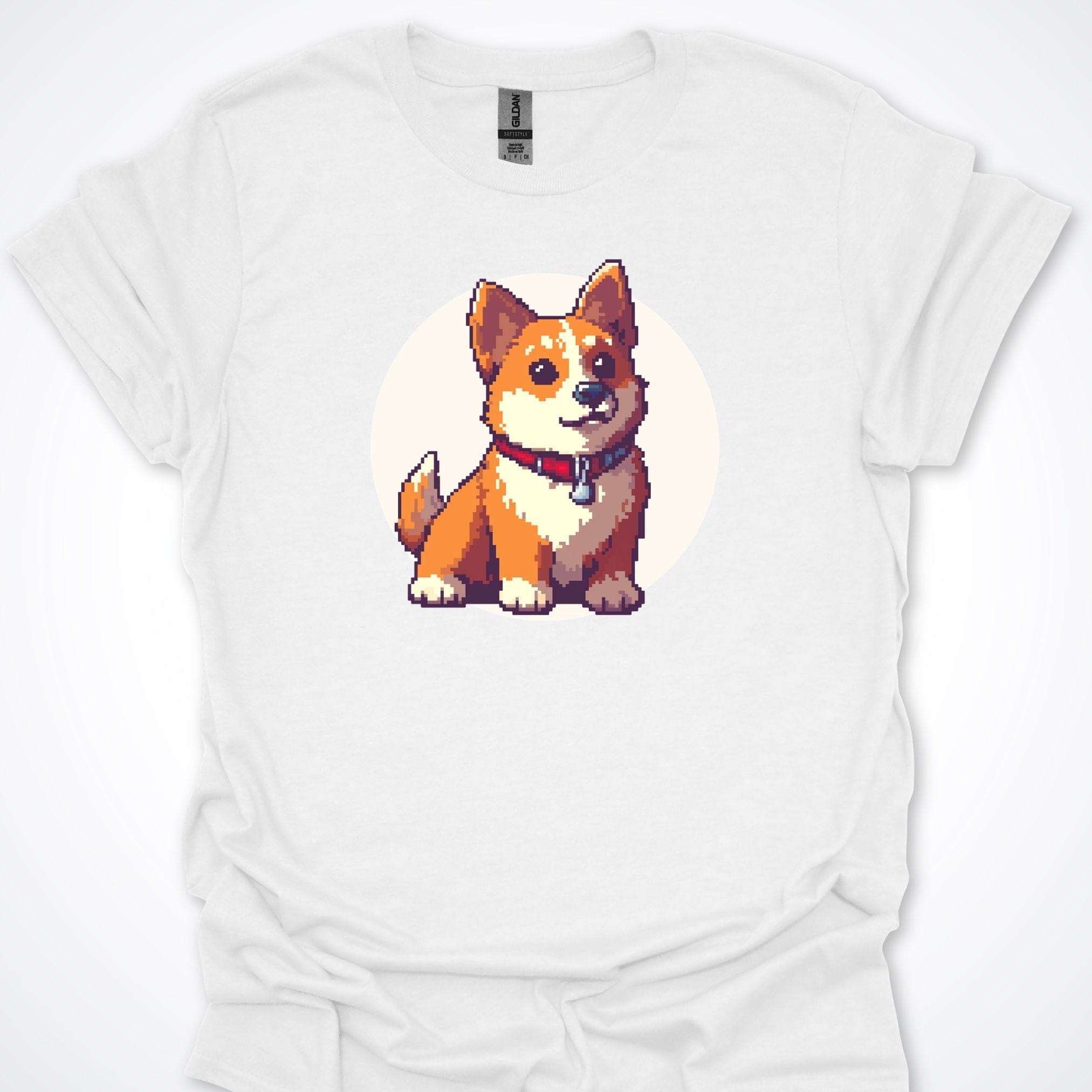 T-Shirt White / S Pixel Town Corgie Premium Unisex T-Shirt ReallyintoDogs