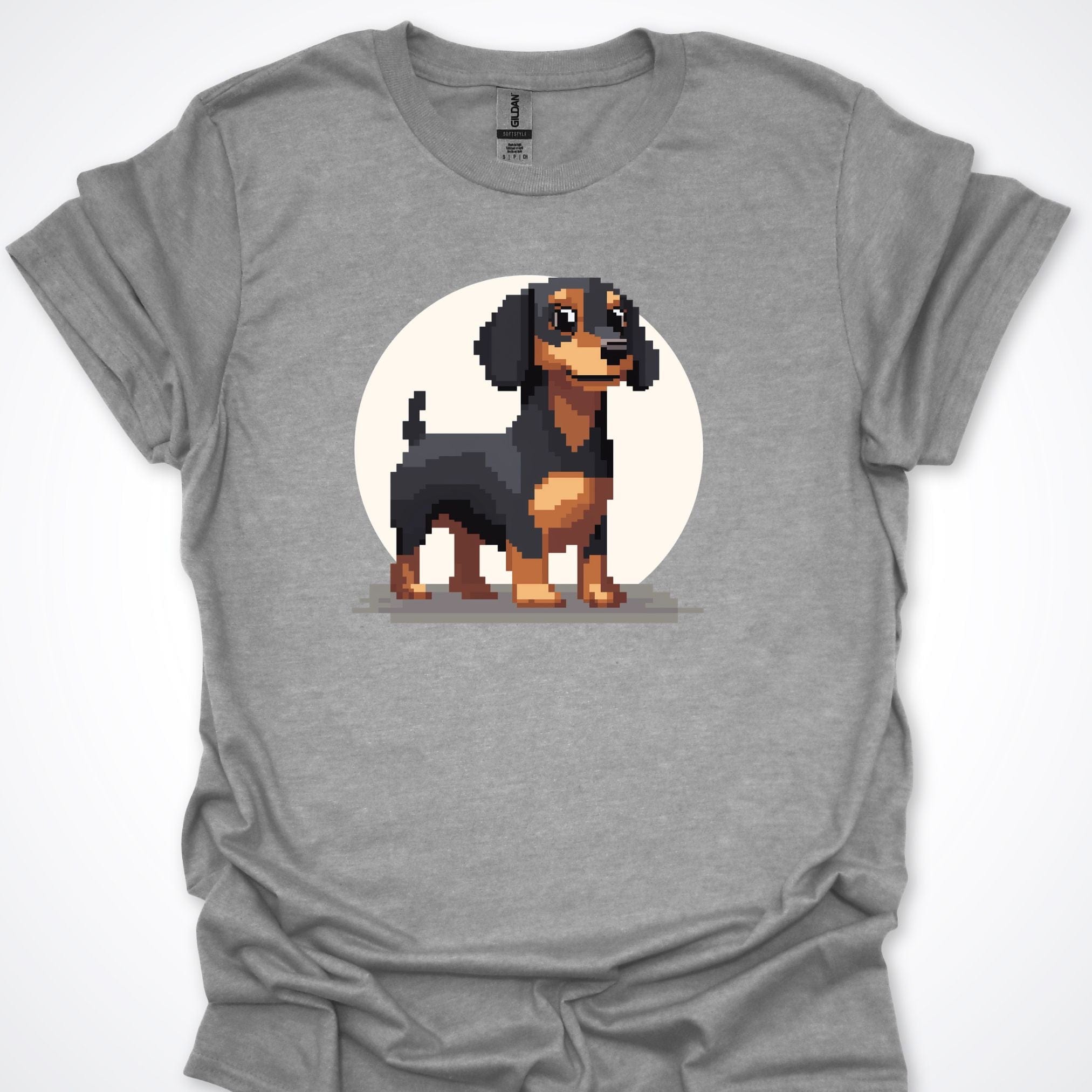 T-Shirt Sport Grey / S Pixel Town Dachshund Premium Unisex T-Shirt ReallyintoDogs