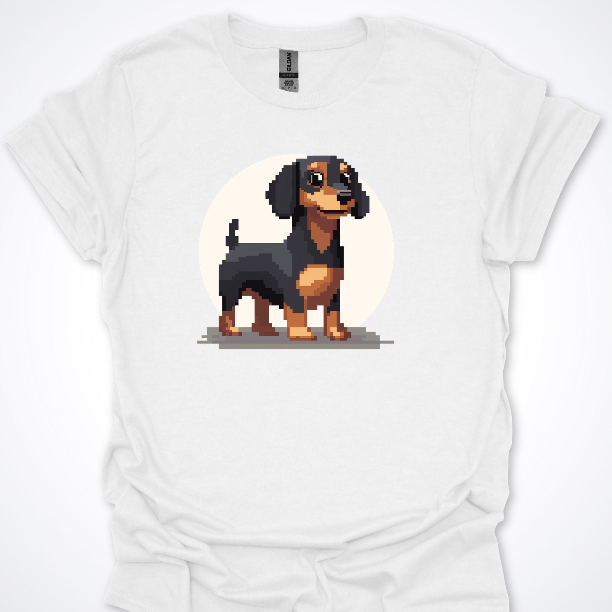 T-Shirt White / S Pixel Town Dachshund Premium Unisex T-Shirt ReallyintoDogs
