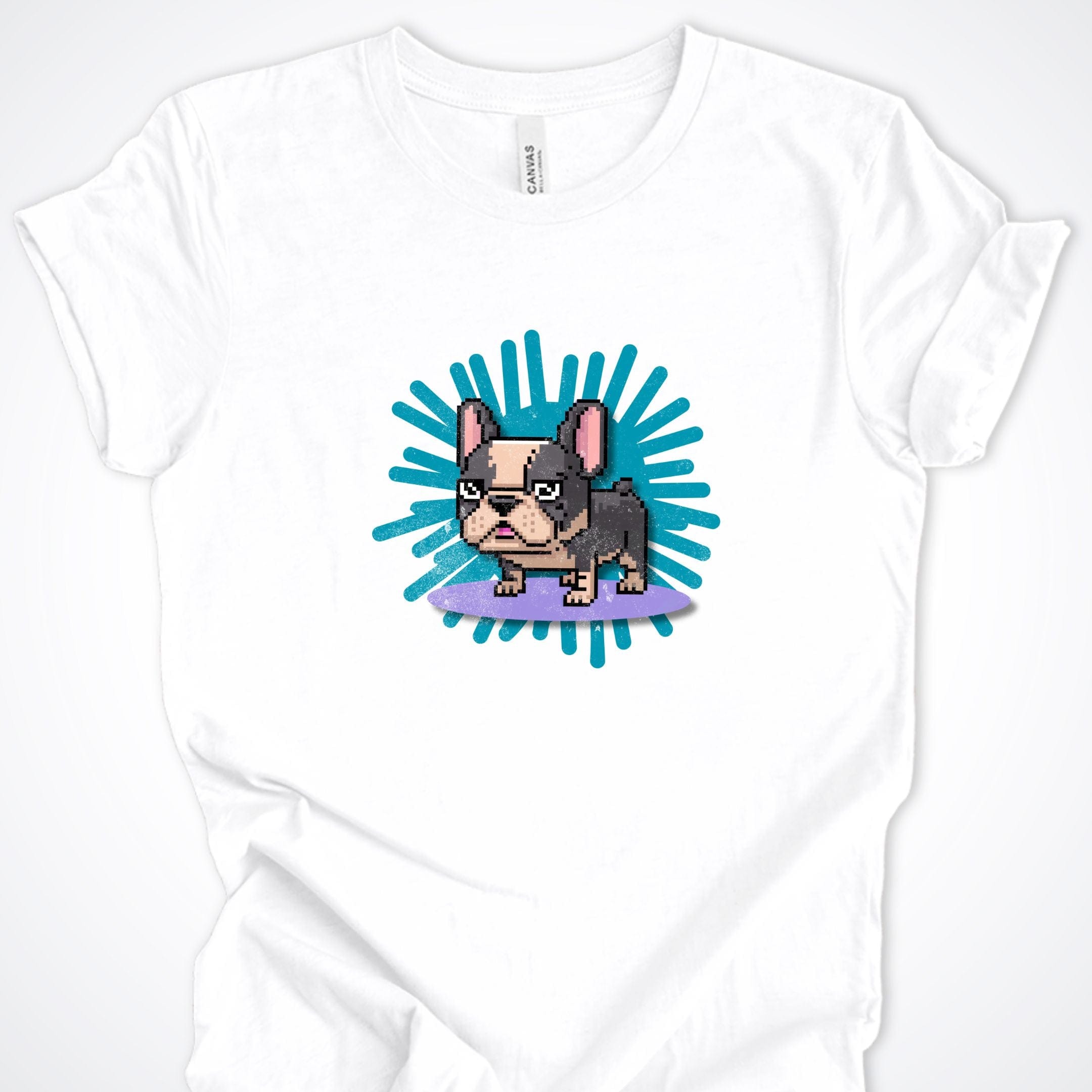 T-Shirt White / S Pixel Town French Bulldog Premium Unisex T-Shirt ReallyintoDogs