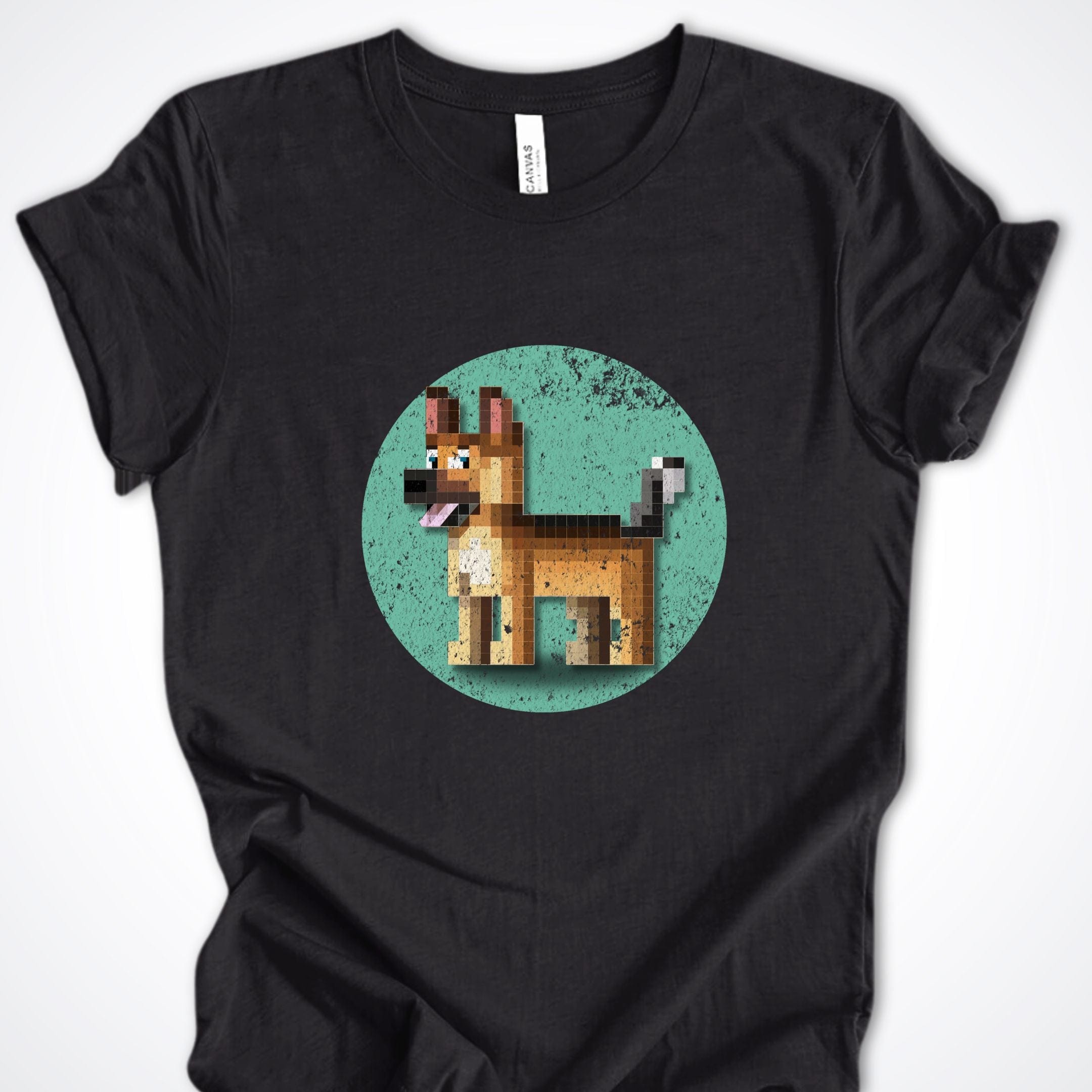 T-Shirt Black Heather / S Pixel Town German Shepherd Premium Unisex T-Shirt ReallyintoDogs