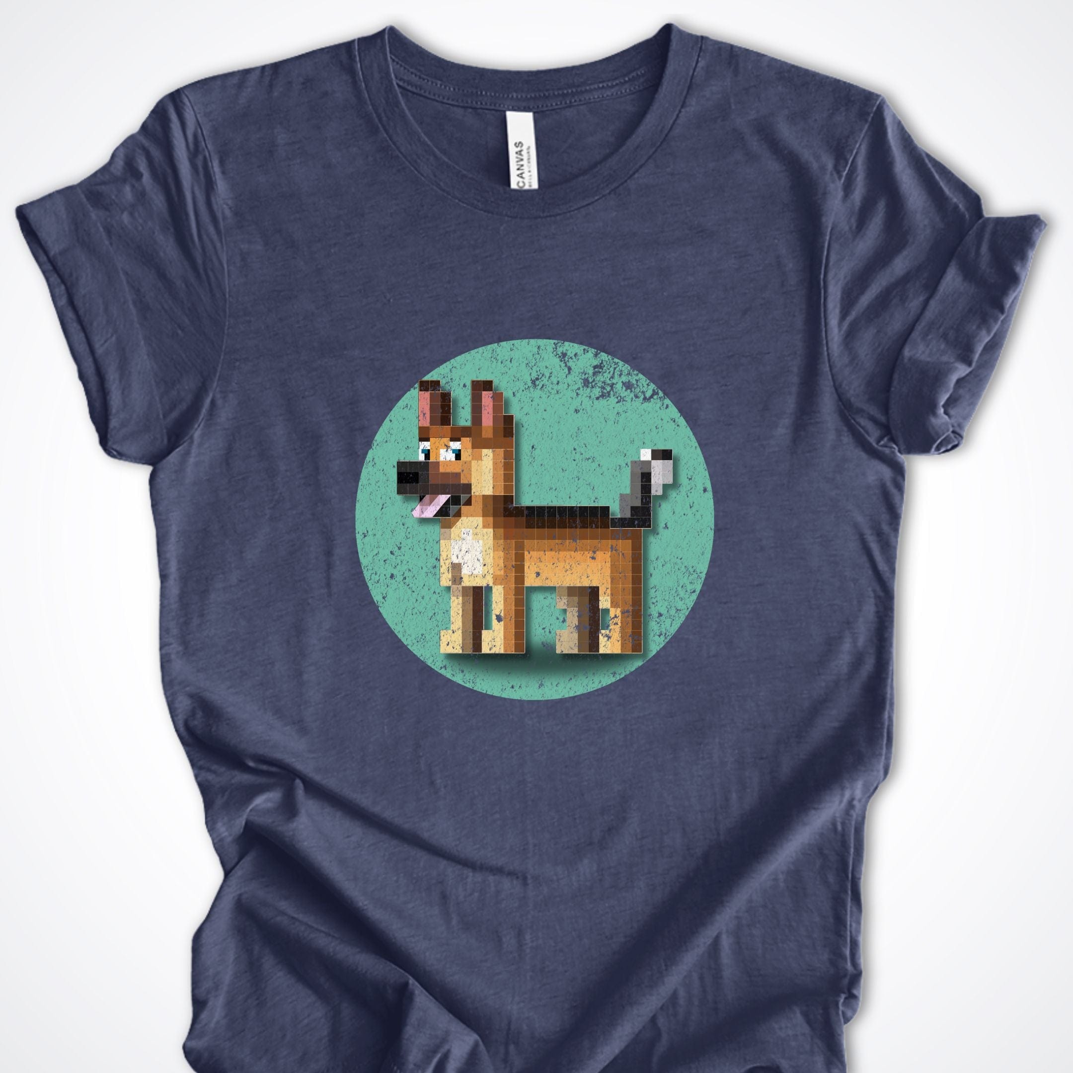 T-Shirt Heather Navy / S Pixel Town German Shepherd Premium Unisex T-Shirt ReallyintoDogs
