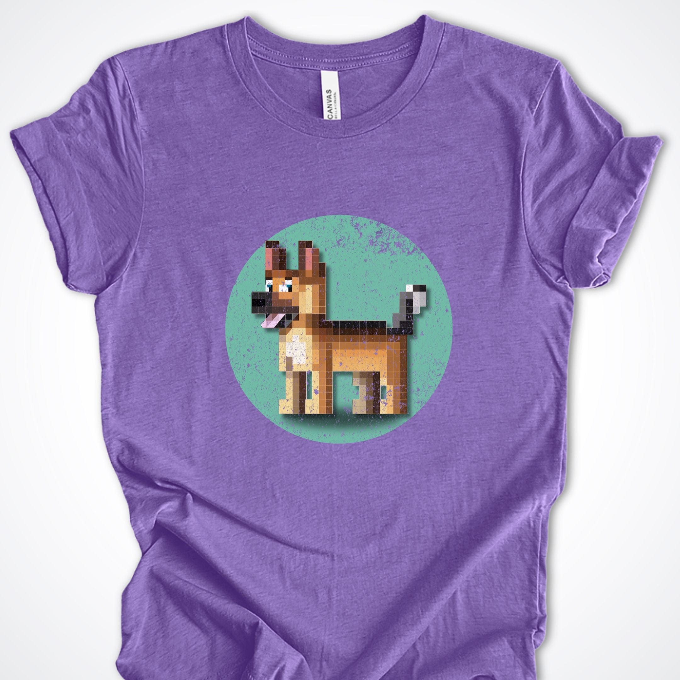 T-Shirt Heather Team Purple / S Pixel Town German Shepherd Premium Unisex T-Shirt ReallyintoDogs
