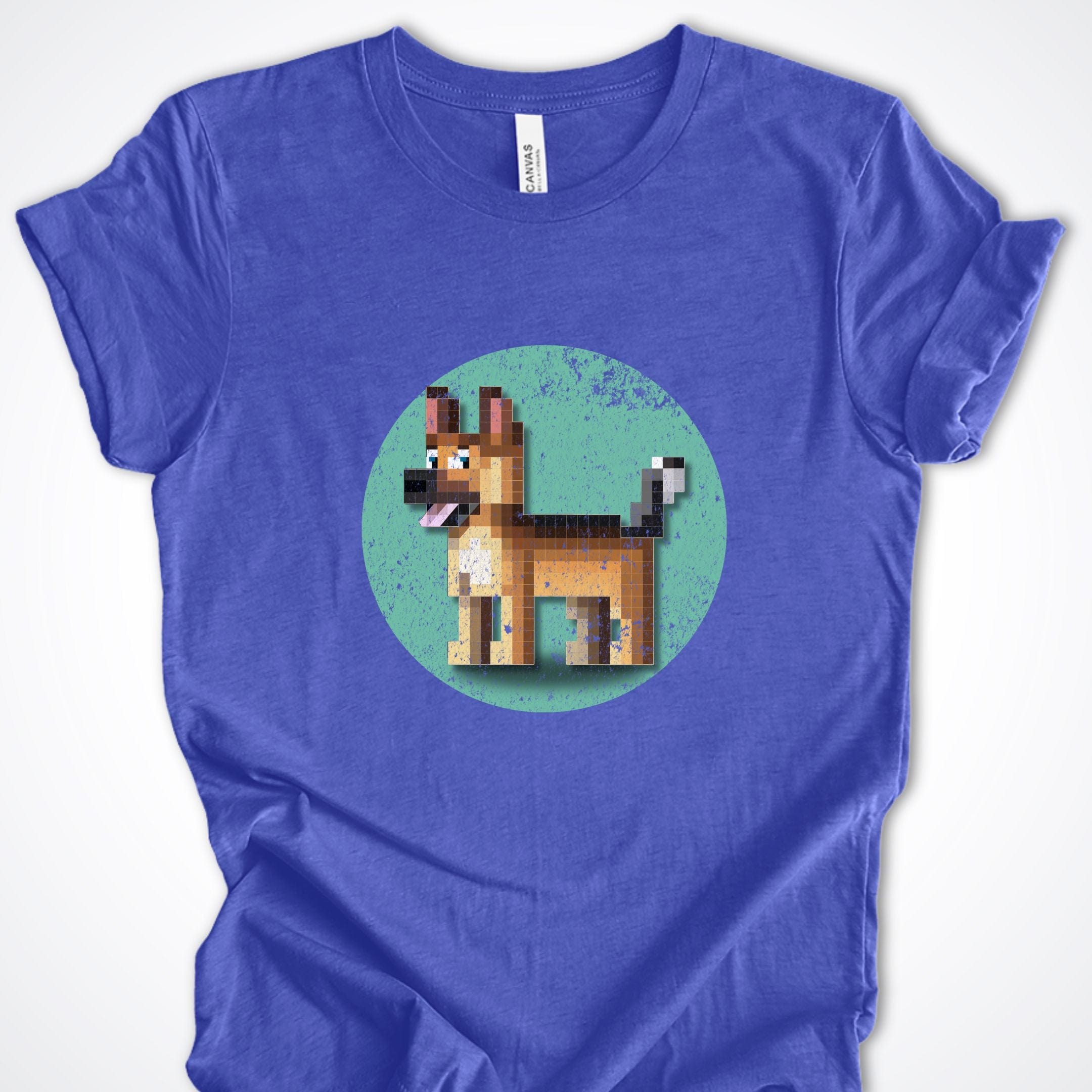 T-Shirt Heather True Royal / S Pixel Town German Shepherd Premium Unisex T-Shirt ReallyintoDogs