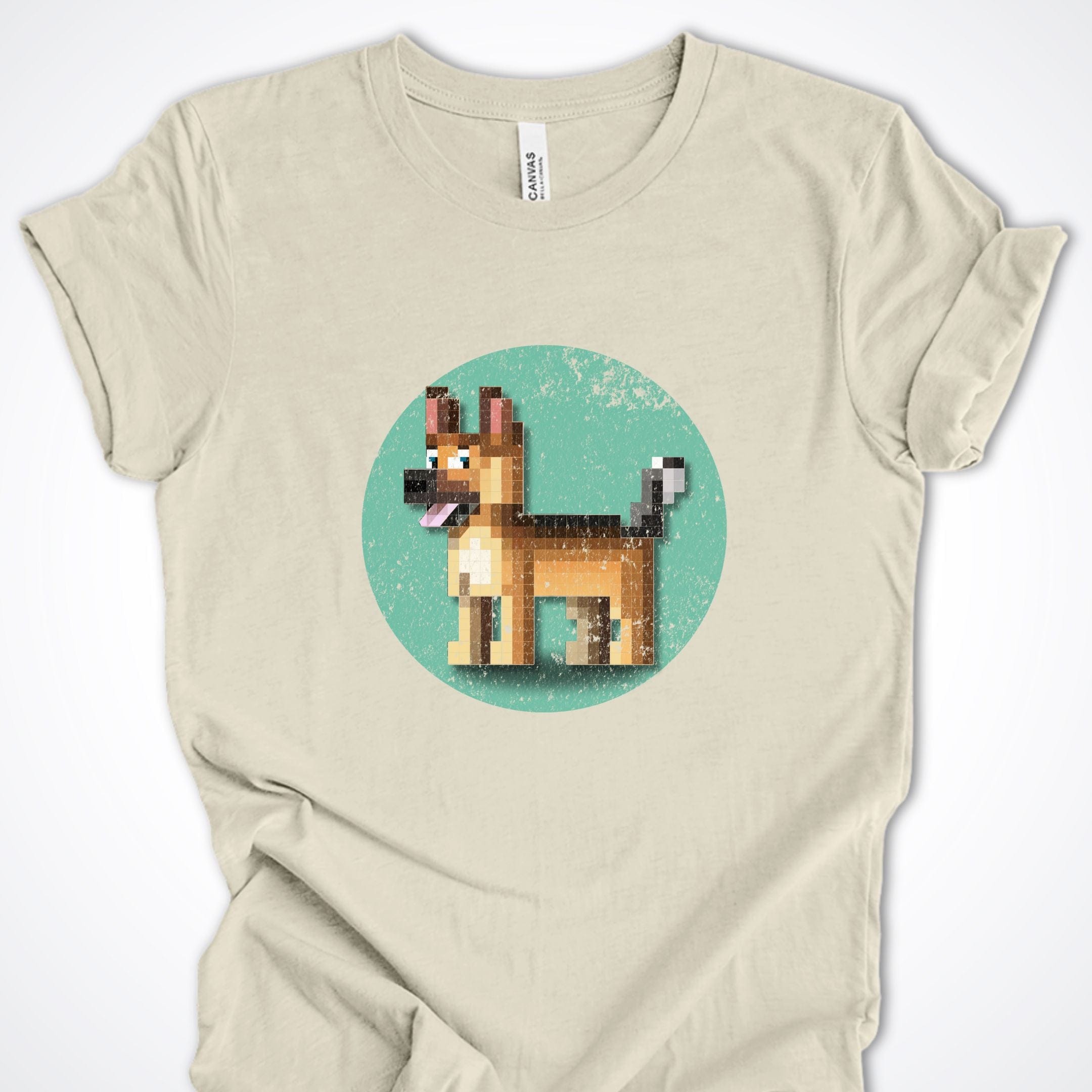 T-Shirt Natural / S Pixel Town German Shepherd Premium Unisex T-Shirt ReallyintoDogs