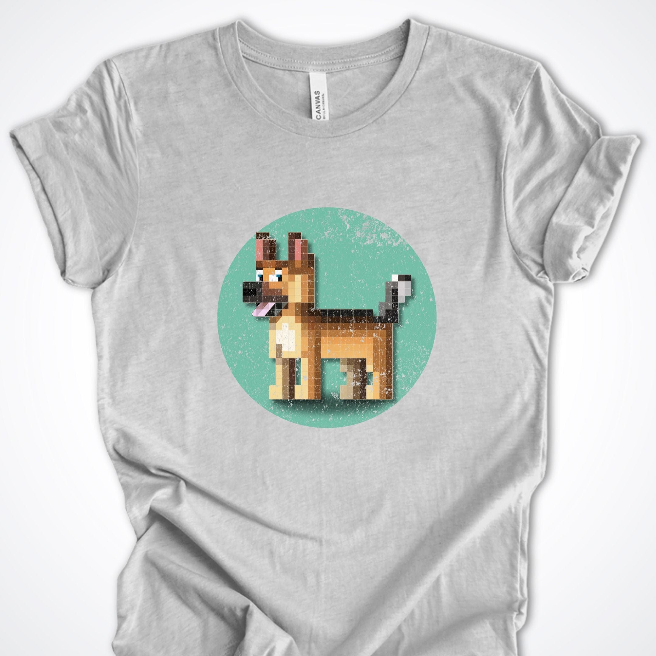 T-Shirt Pixel Town German Shepherd Premium Unisex T-Shirt ReallyintoDogs