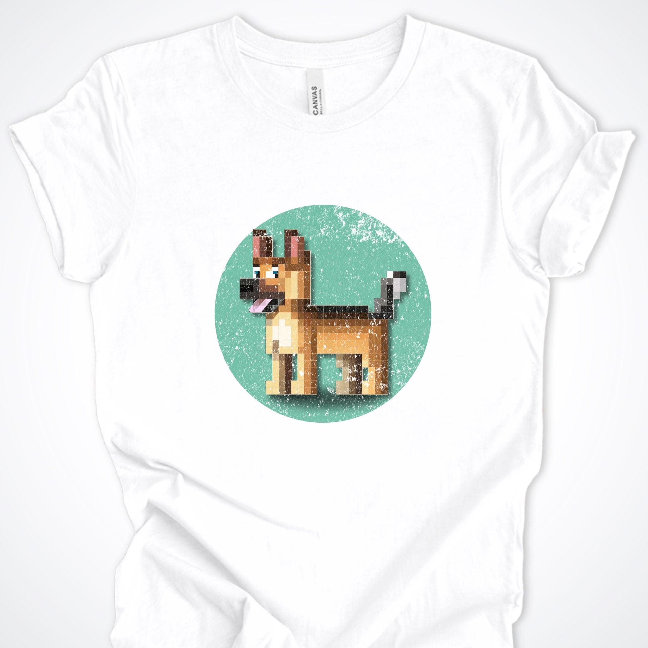 T-Shirt White / S Pixel Town German Shepherd Premium Unisex T-Shirt ReallyintoDogs