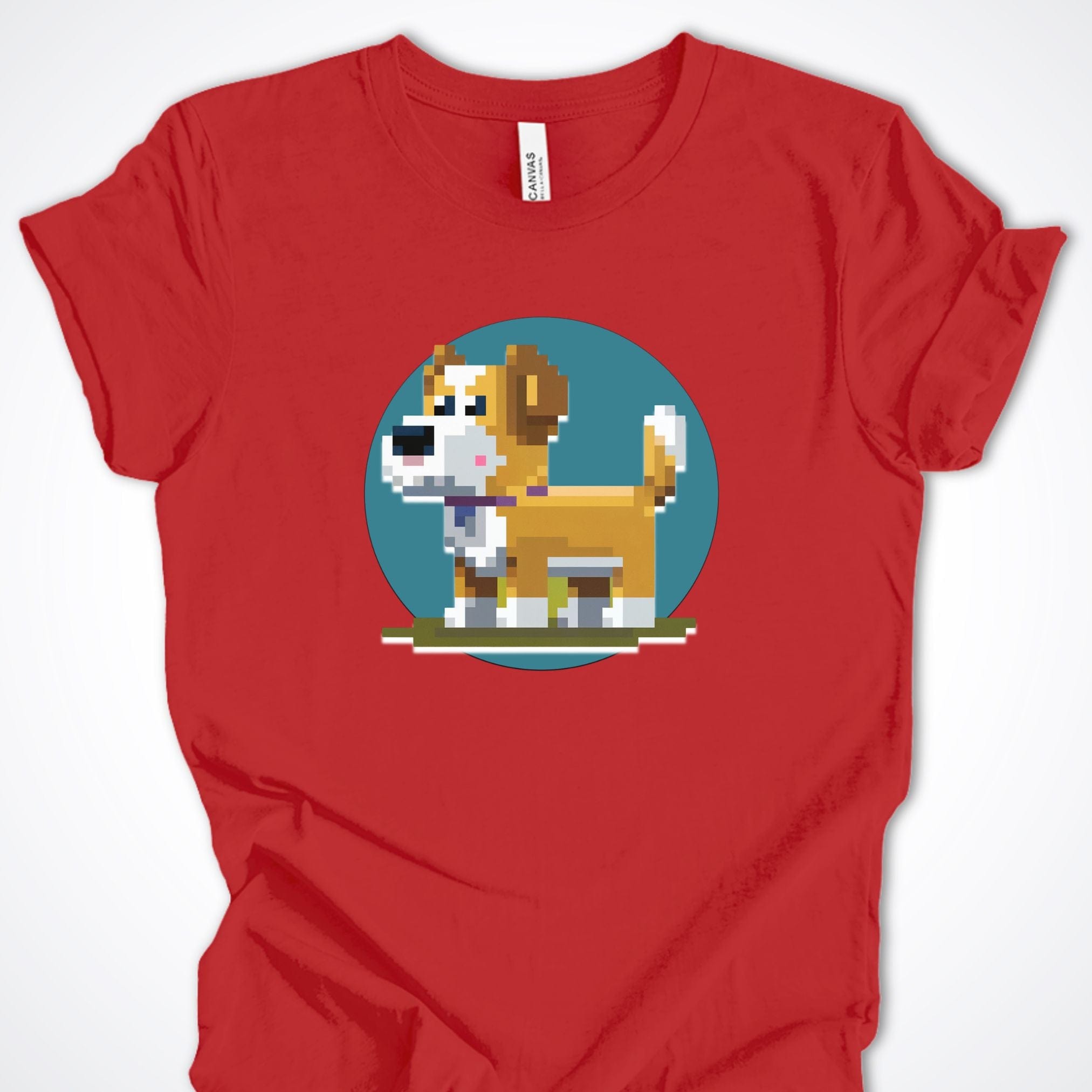 T-Shirt Red / S Pixel Town Jack Russell Premium Unisex T-Shirt ReallyintoDogs
