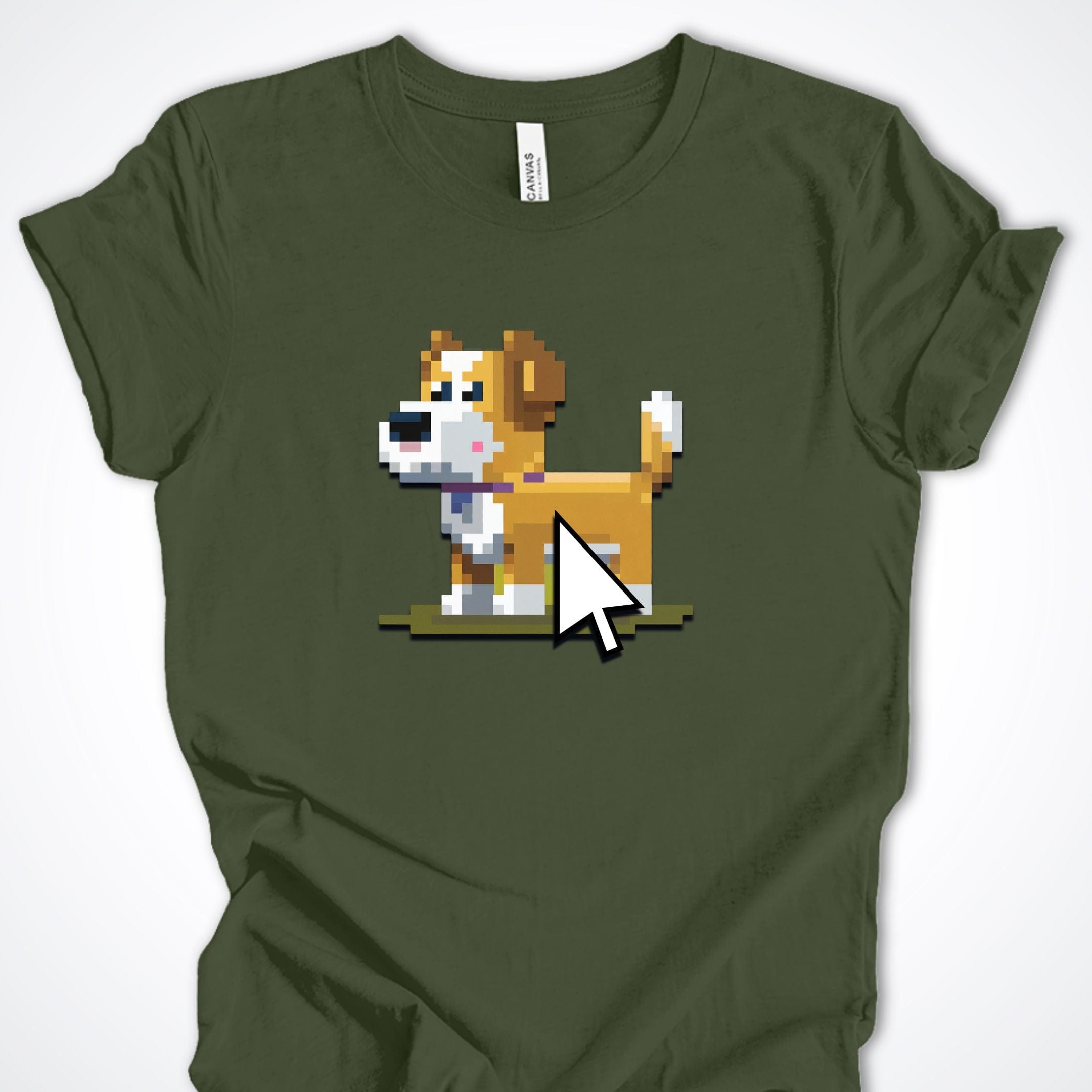 T-Shirt Military Green / S Pixel Town Mouse Face Premium Unisex T-Shirt ReallyintoDogs
