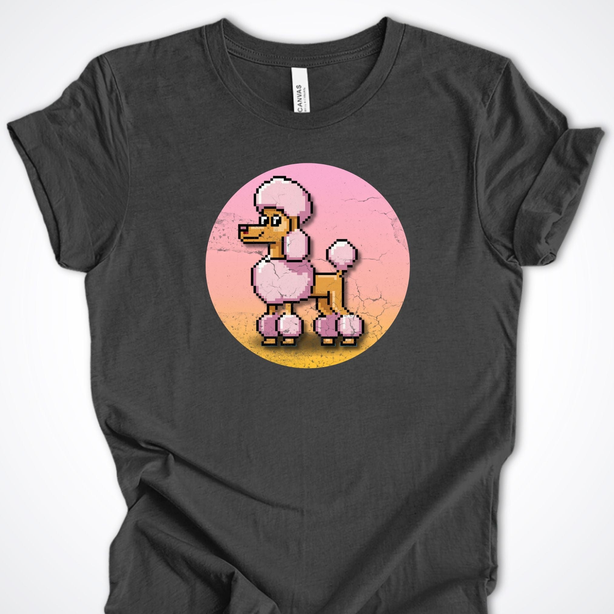 T-Shirt Dark Grey Heather / S Pixel Town Poodle Premium Unisex T-Shirt ReallyintoDogs
