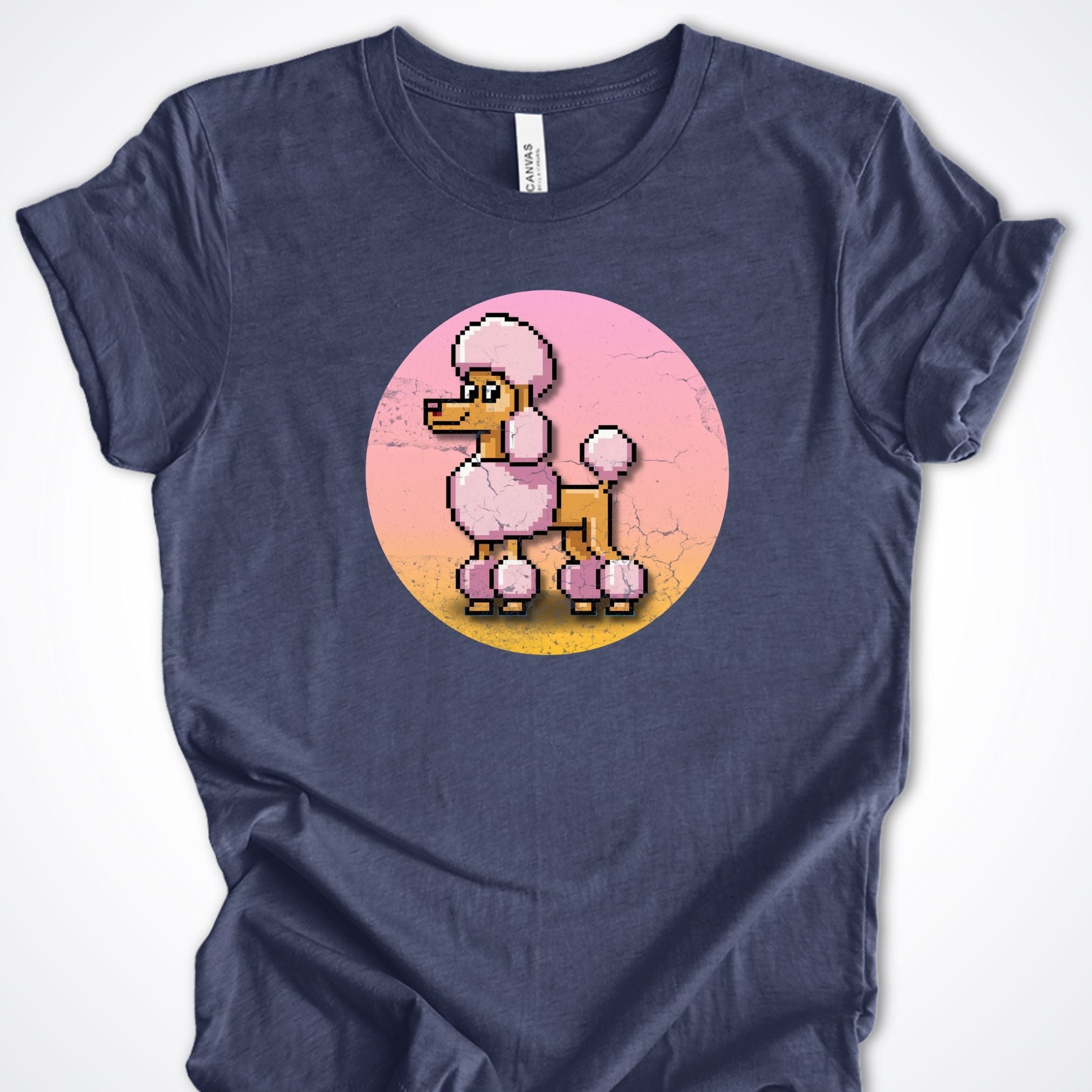 T-Shirt Heather Navy / S Pixel Town Poodle Premium Unisex T-Shirt ReallyintoDogs