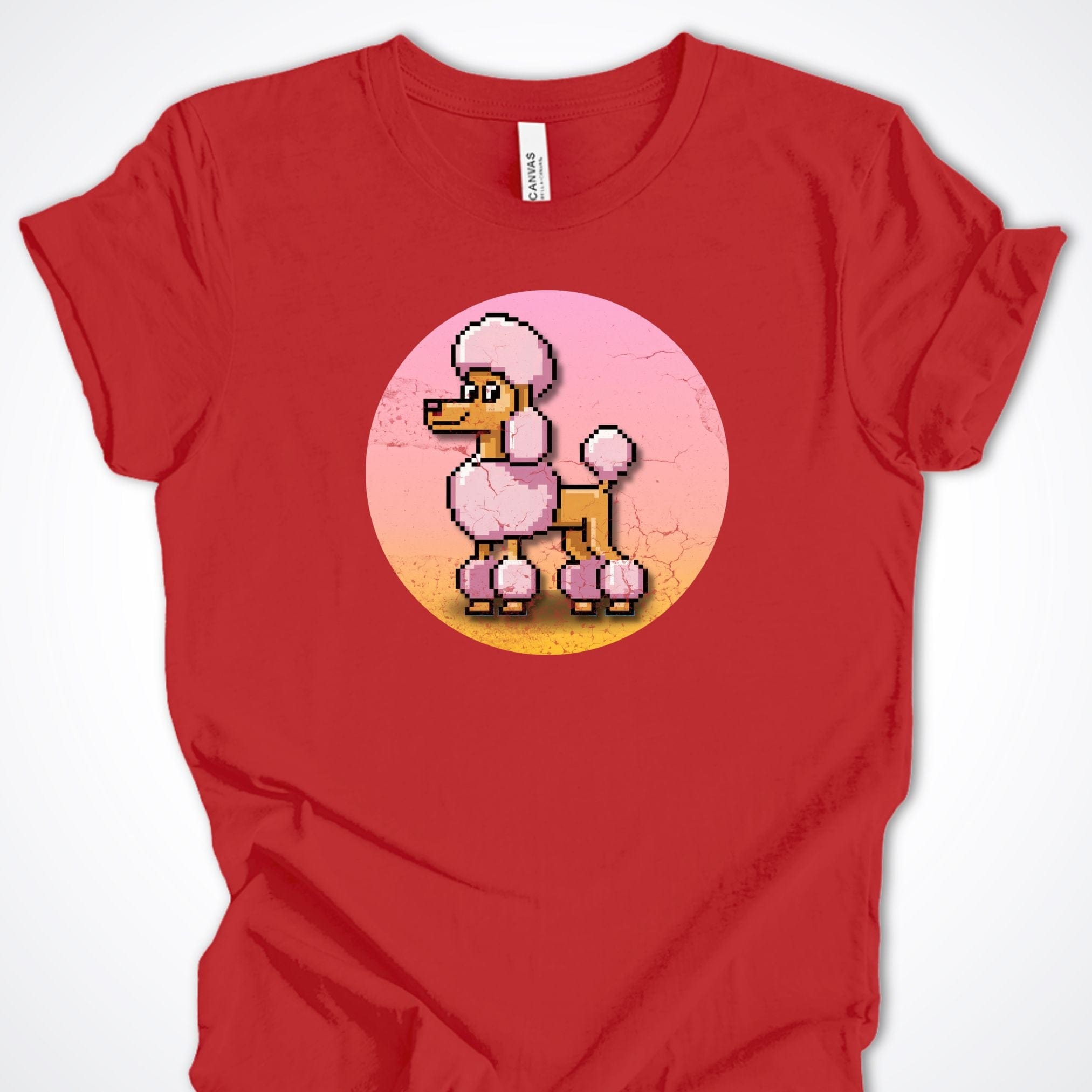T-Shirt Red / S Pixel Town Poodle Premium Unisex T-Shirt ReallyintoDogs