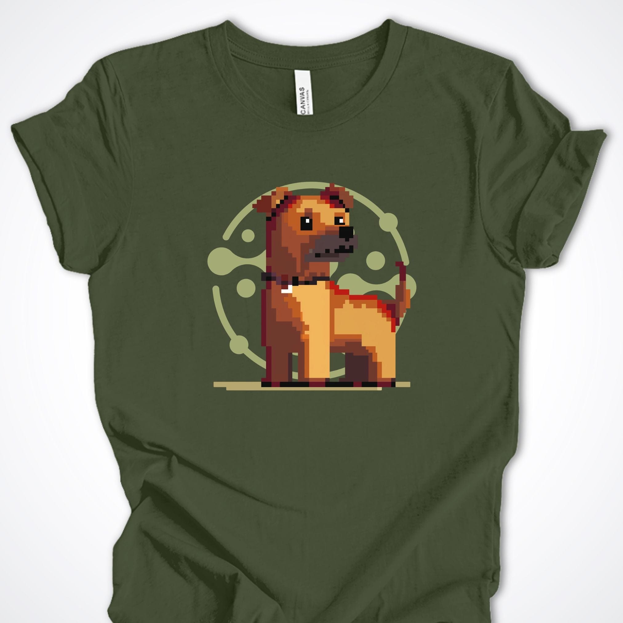 T-Shirt Military Green / S Pixel Town Pup Premium Unisex Tee - Fun Casual Wear for Dog Lovers ReallyintoDogs