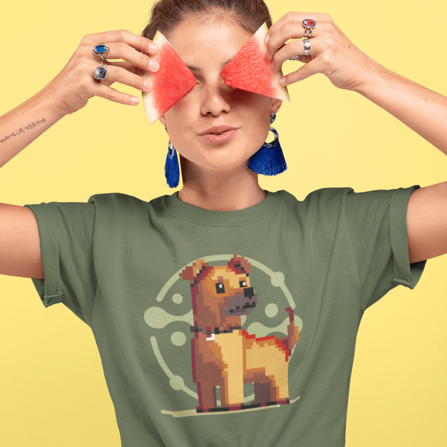 T-Shirt Pixel Town Pup Premium Unisex Tee - Fun Casual Wear for Dog Lovers ReallyintoDogs