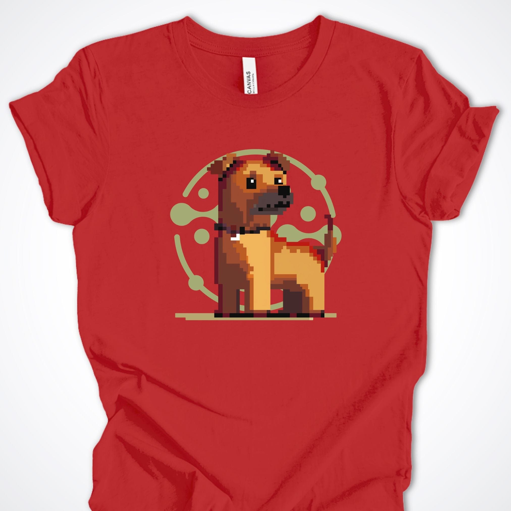 T-Shirt Red / S Pixel Town Pup Premium Unisex Tee - Fun Casual Wear for Dog Lovers ReallyintoDogs