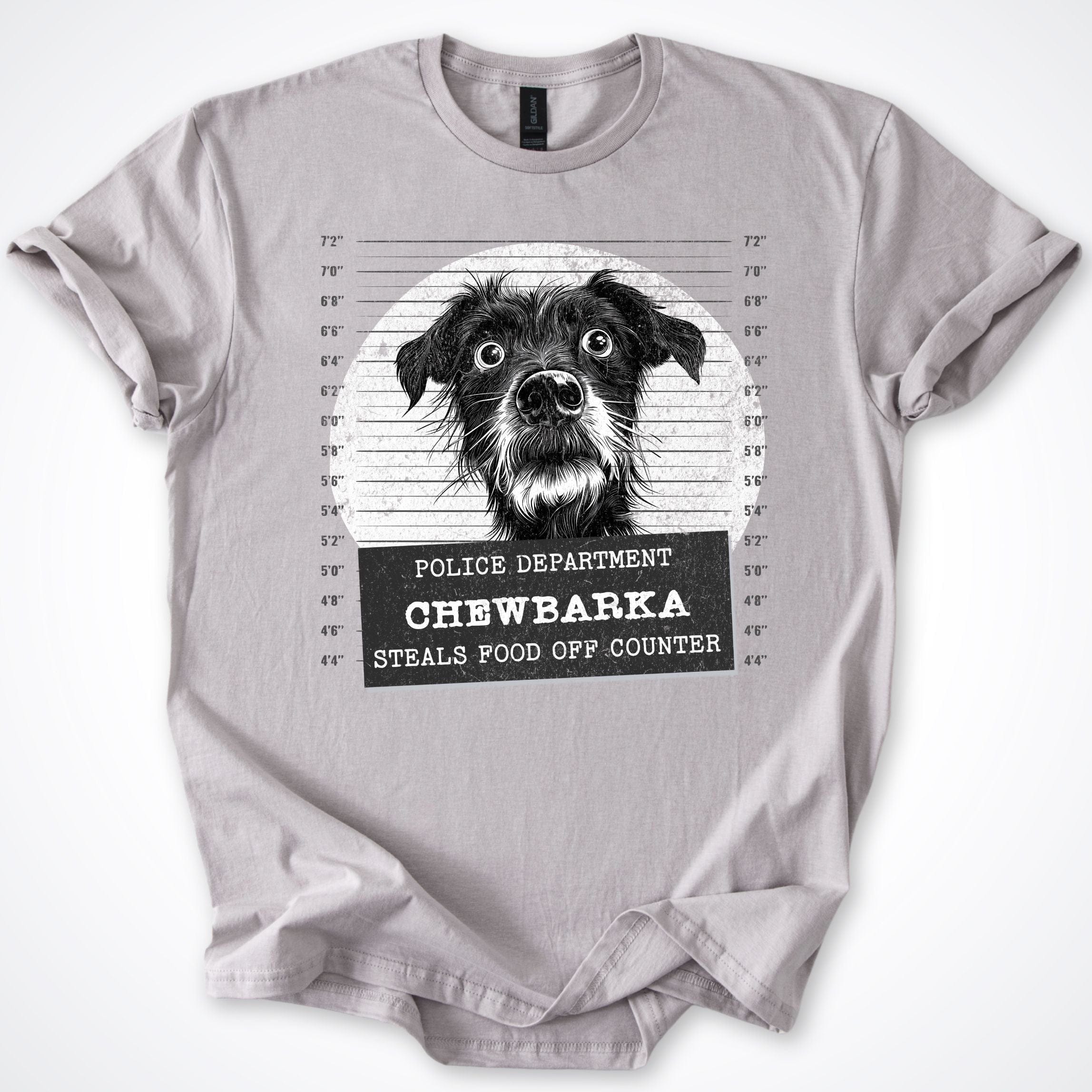 T-Shirt Ice Grey / S Police Lineup - Steals Food Off Counter T-Shirt ReallyintoDogs
