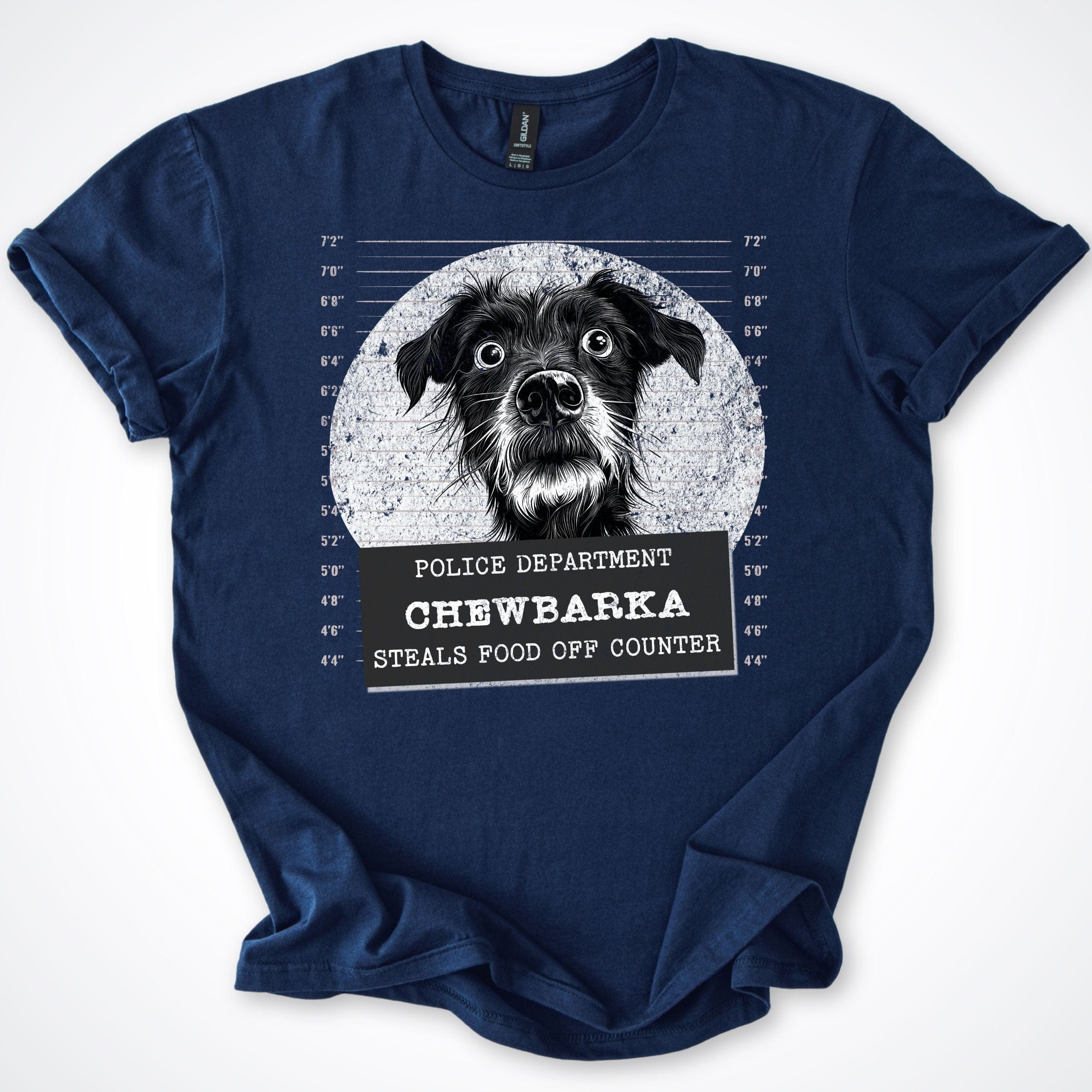 T-Shirt Navy / S Police Lineup - Steals Food Off Counter T-Shirt ReallyintoDogs