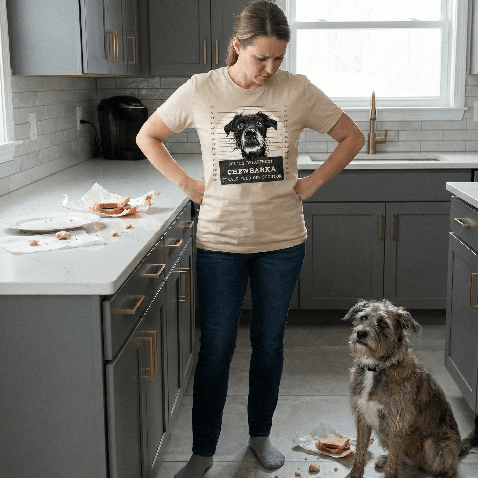 T-Shirt Police Lineup - Steals Food Off Counter T-Shirt ReallyintoDogs