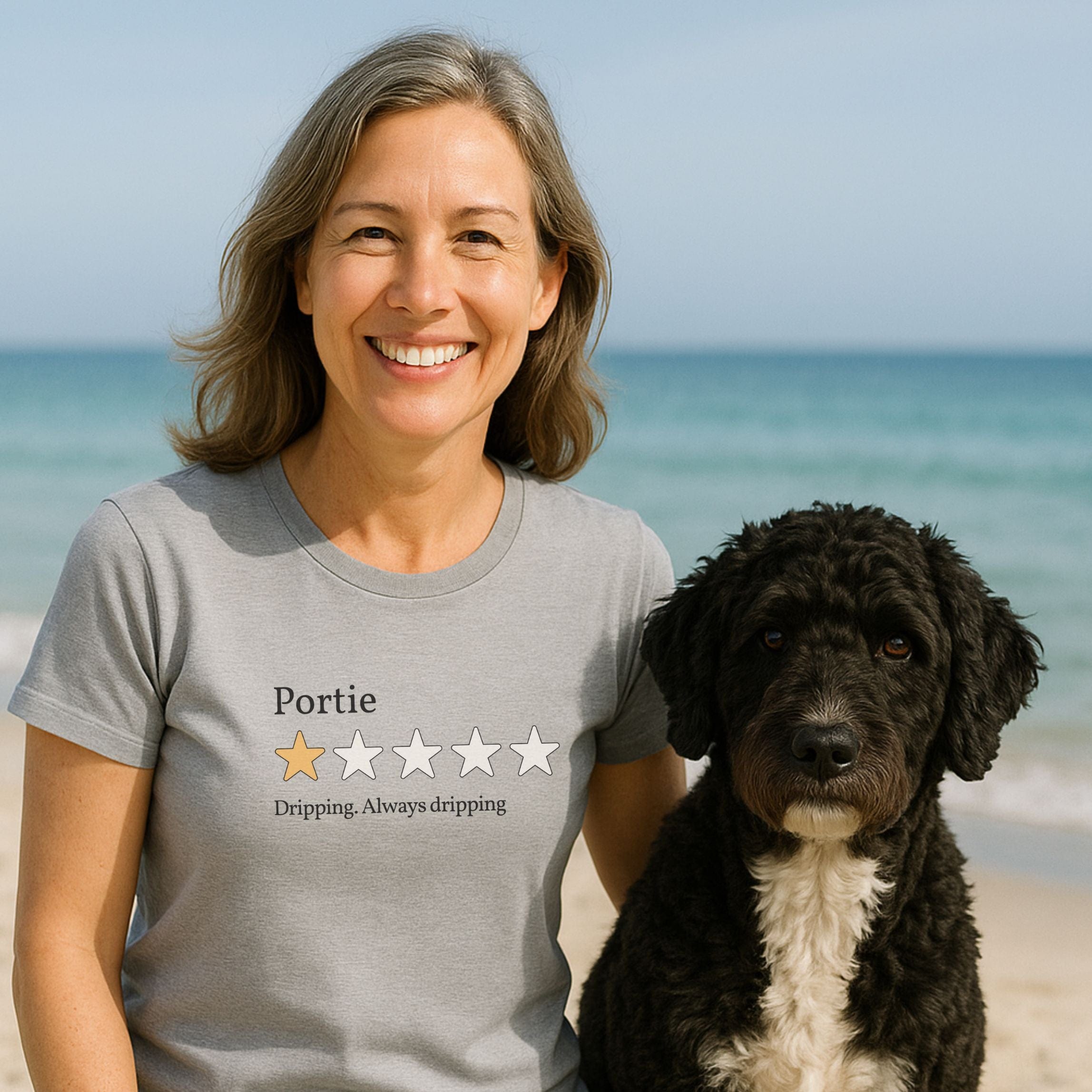 T-Shirt Portuguese Water Dog One Star Review T-Shirt ReallyintoDogs