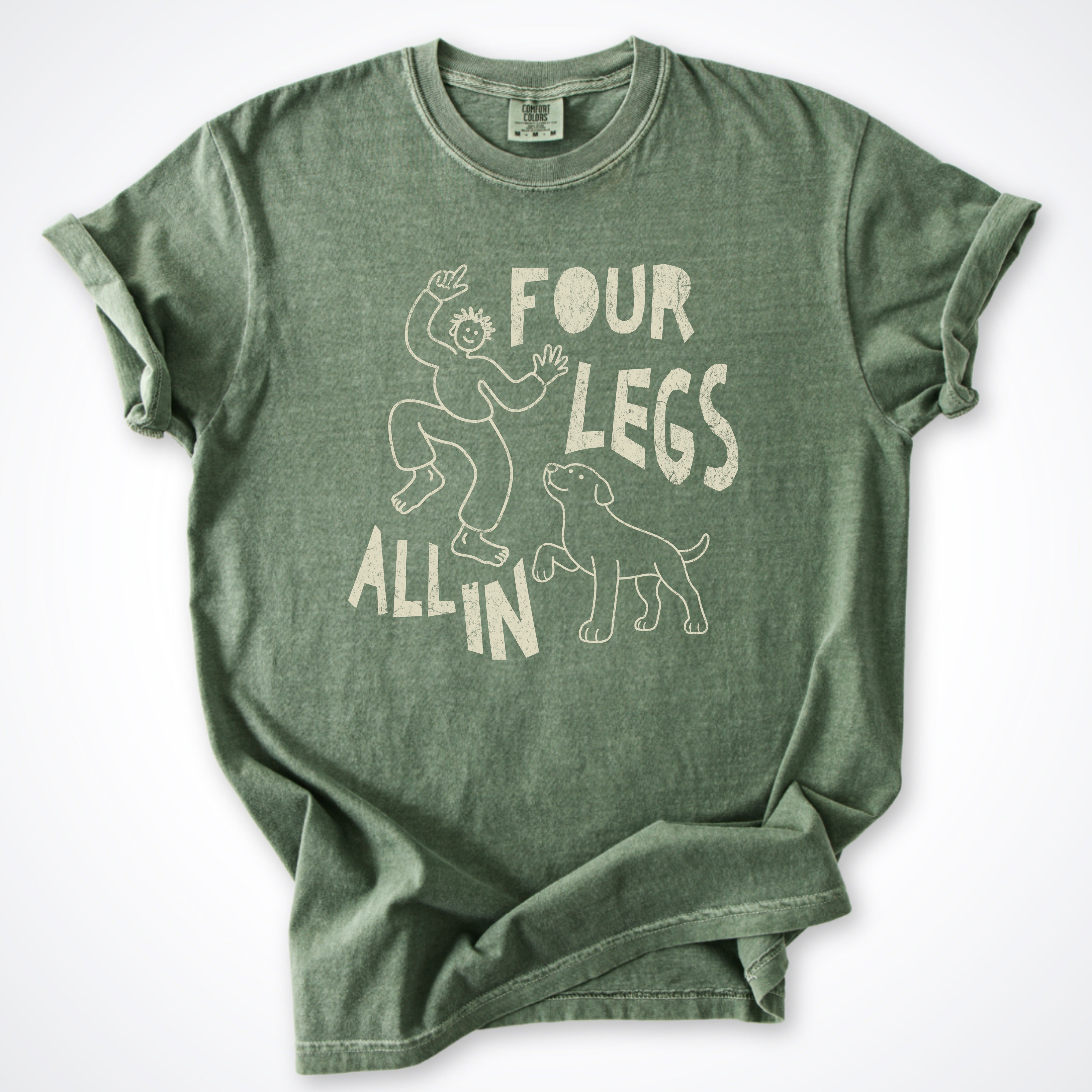 Four Legs All In Man and Dog Premium T-Shirt