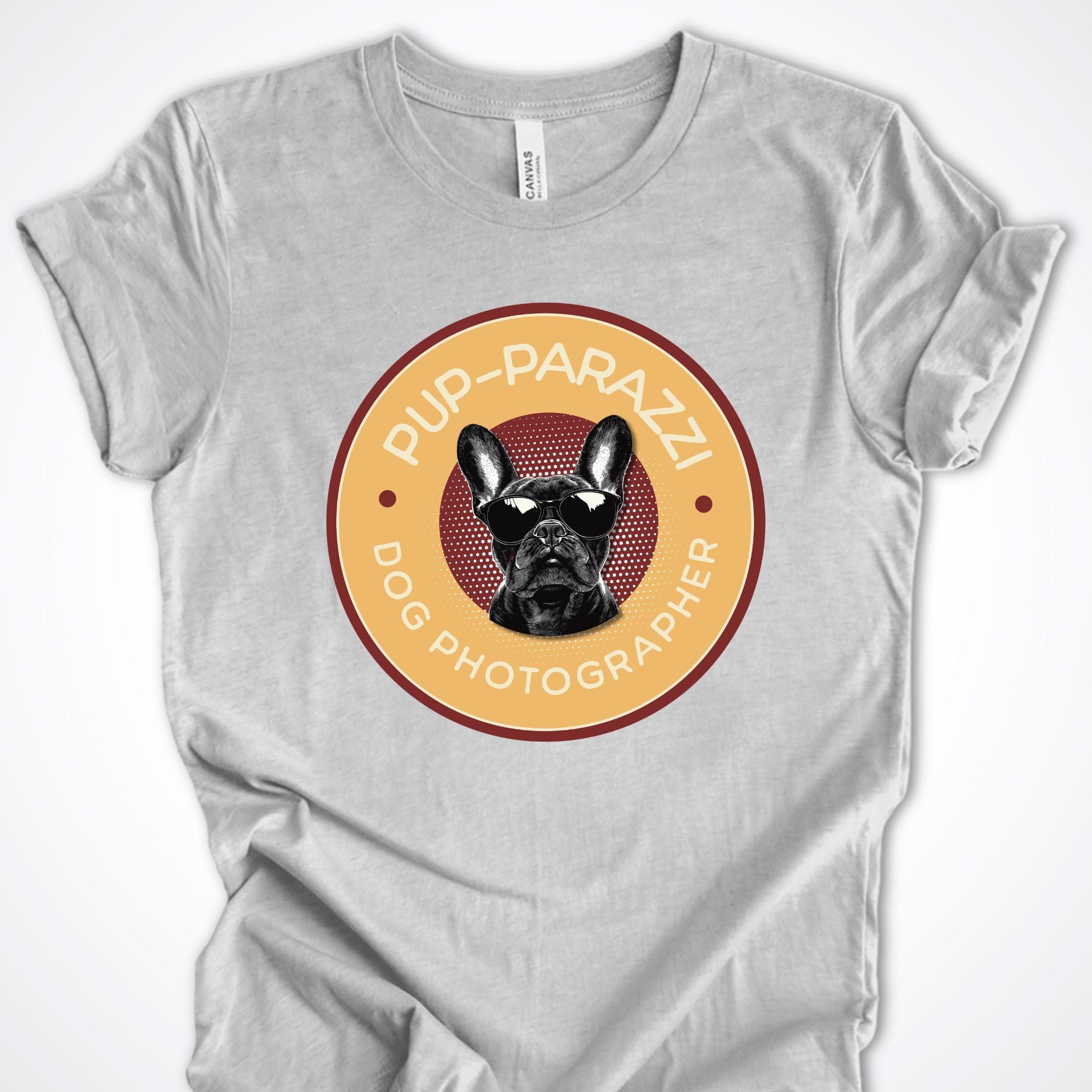T-Shirt Athletic Heather / S Pup-parazzi French Bull Dog Premium Unisex T-Shirt ReallyintoDogs