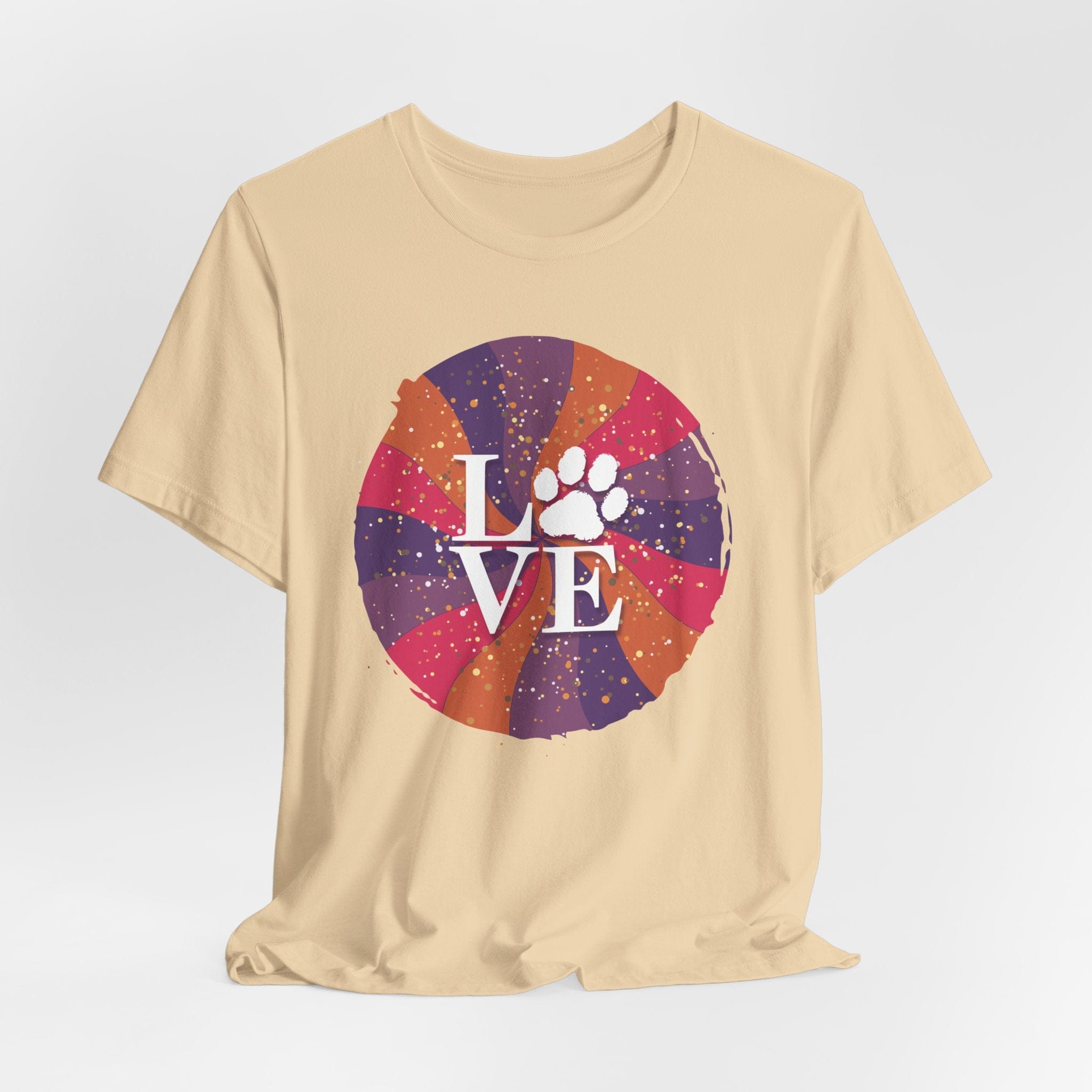 T-Shirt Soft Cream / S Purple Glitter Paw Love Premium Unisex T-Shirt ReallyintoDogs