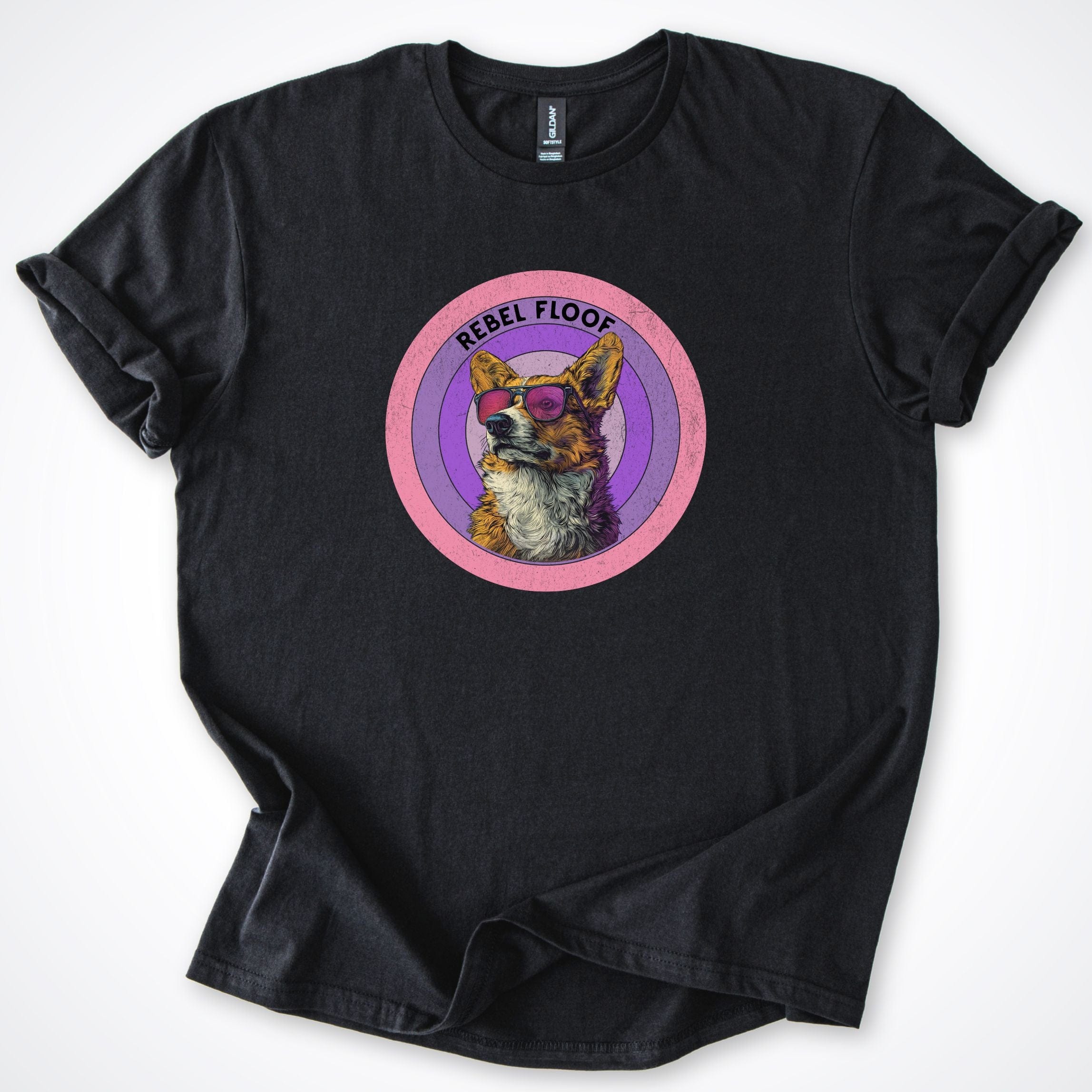 T-Shirt Black / S Rebel Floof Corgi T-Shirt ReallyintoDogs