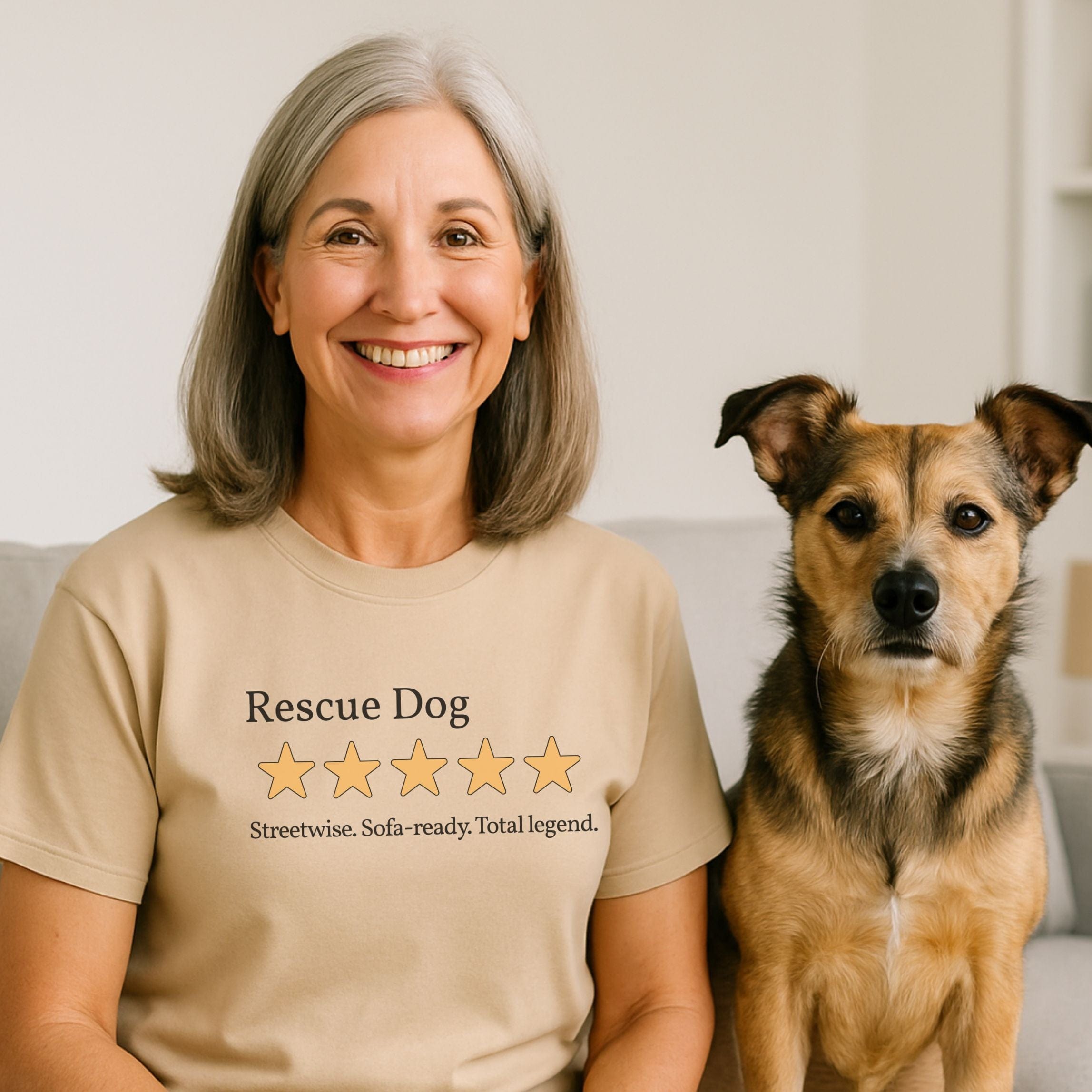 T-Shirt Rescue Dog 5.0 Five Star Review T-Shirt ReallyintoDogs