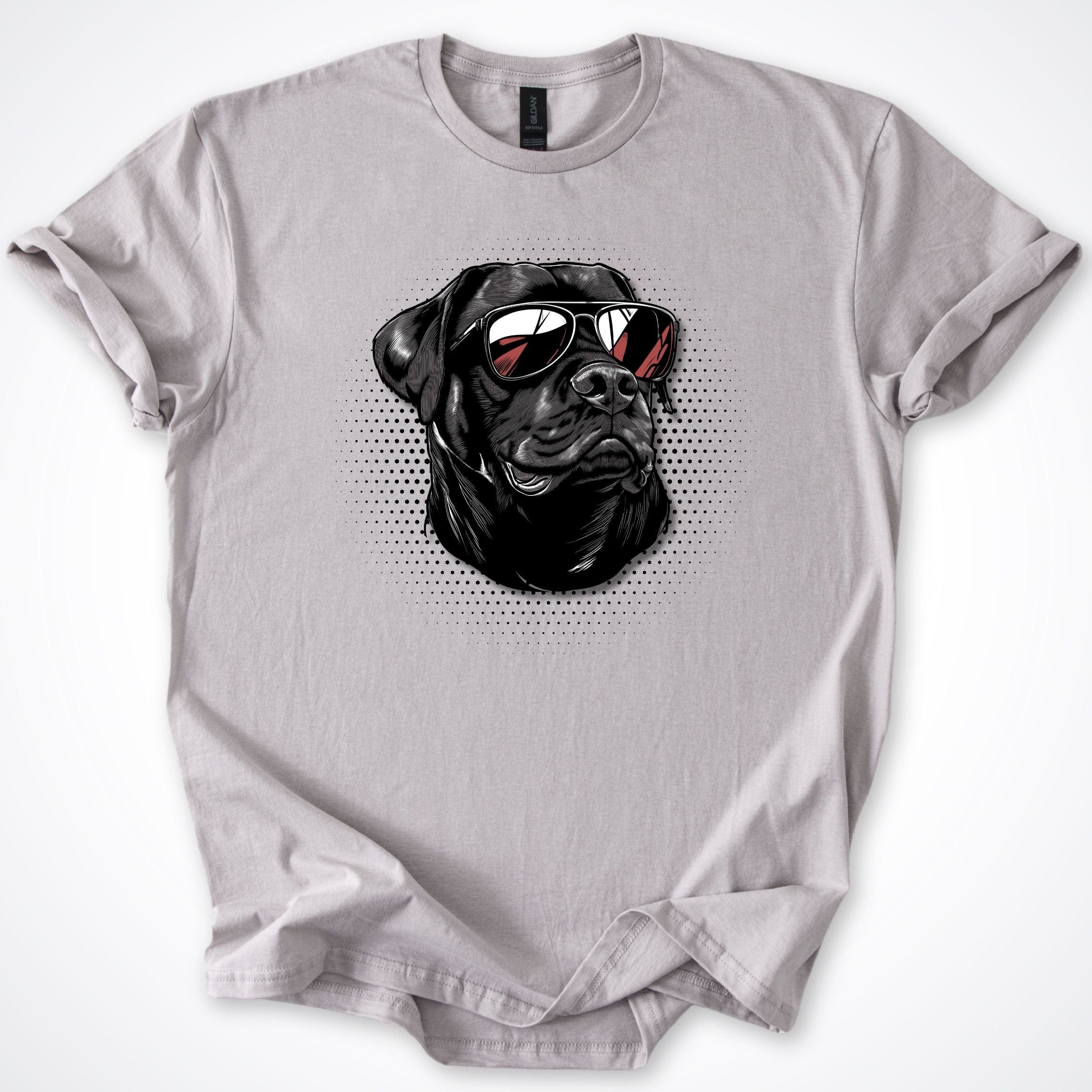 T-Shirt Ice Grey / S Rottweiler Cool Dog with Sunglasses T-Shirt ReallyintoDogs