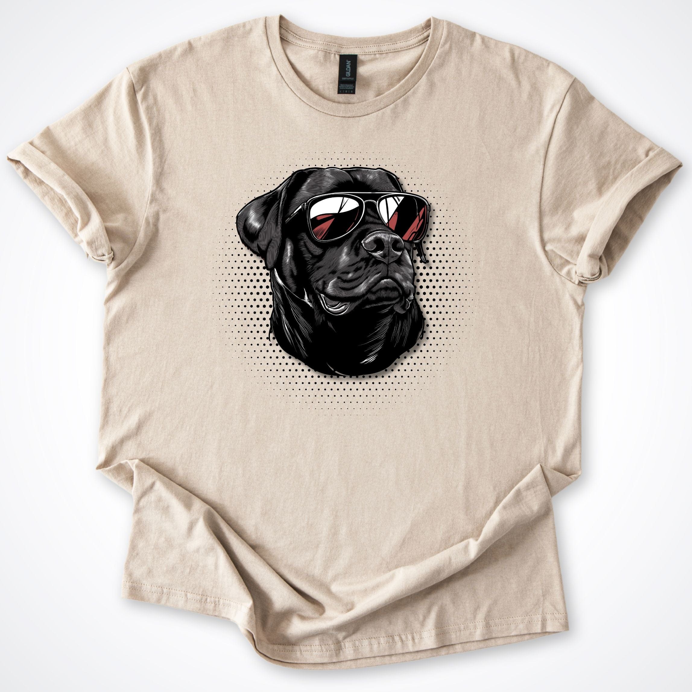 T-Shirt Sand / S Rottweiler Cool Dog with Sunglasses T-Shirt ReallyintoDogs