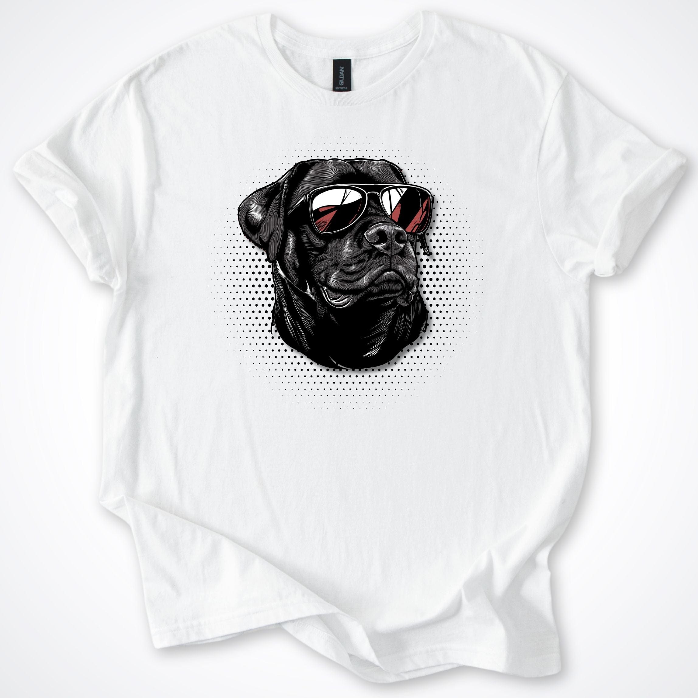 T-Shirt White / S Rottweiler Cool Dog with Sunglasses T-Shirt ReallyintoDogs