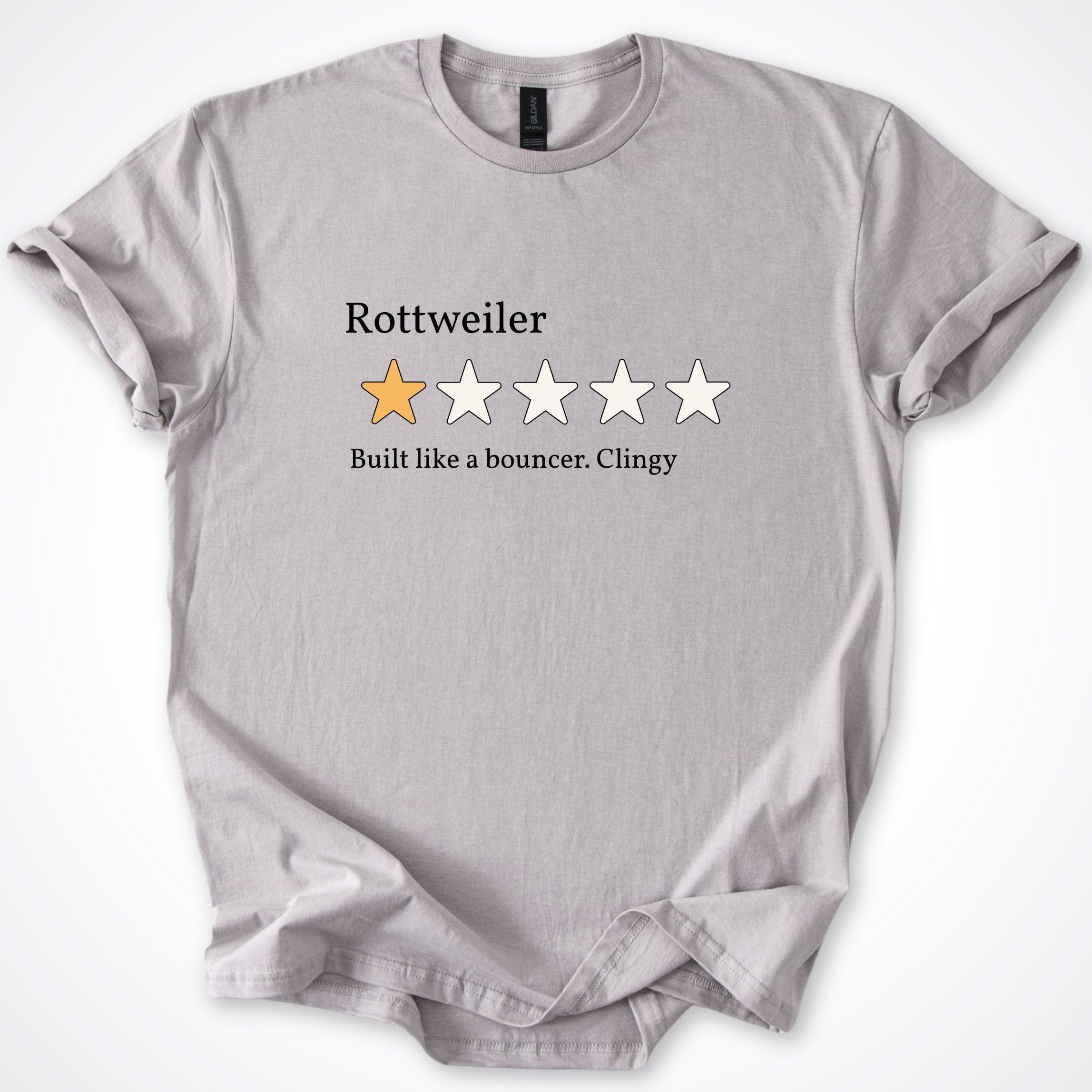 T-Shirt Ice Grey / S Rottweiler One Star Review T-Shirt ReallyintoDogs