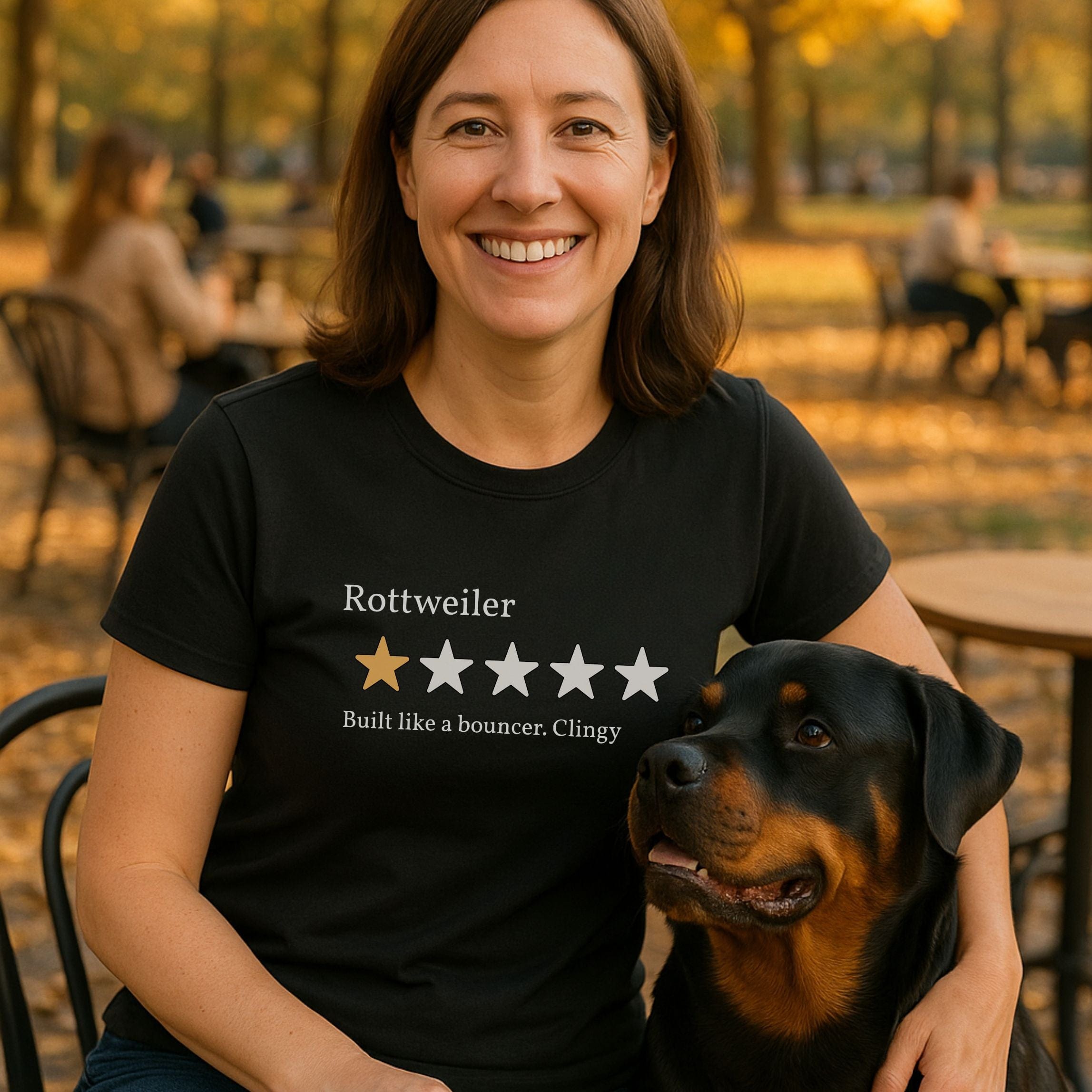T-Shirt Rottweiler One Star Review T-Shirt ReallyintoDogs