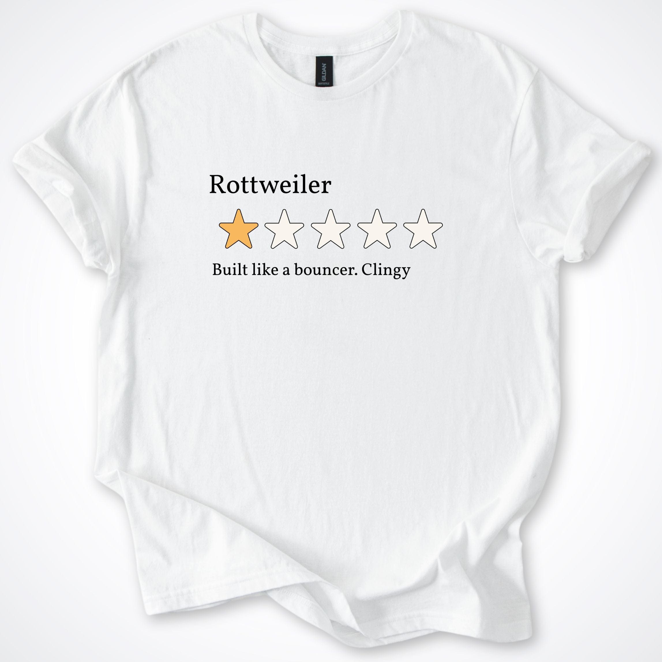 T-Shirt White / S Rottweiler One Star Review T-Shirt ReallyintoDogs