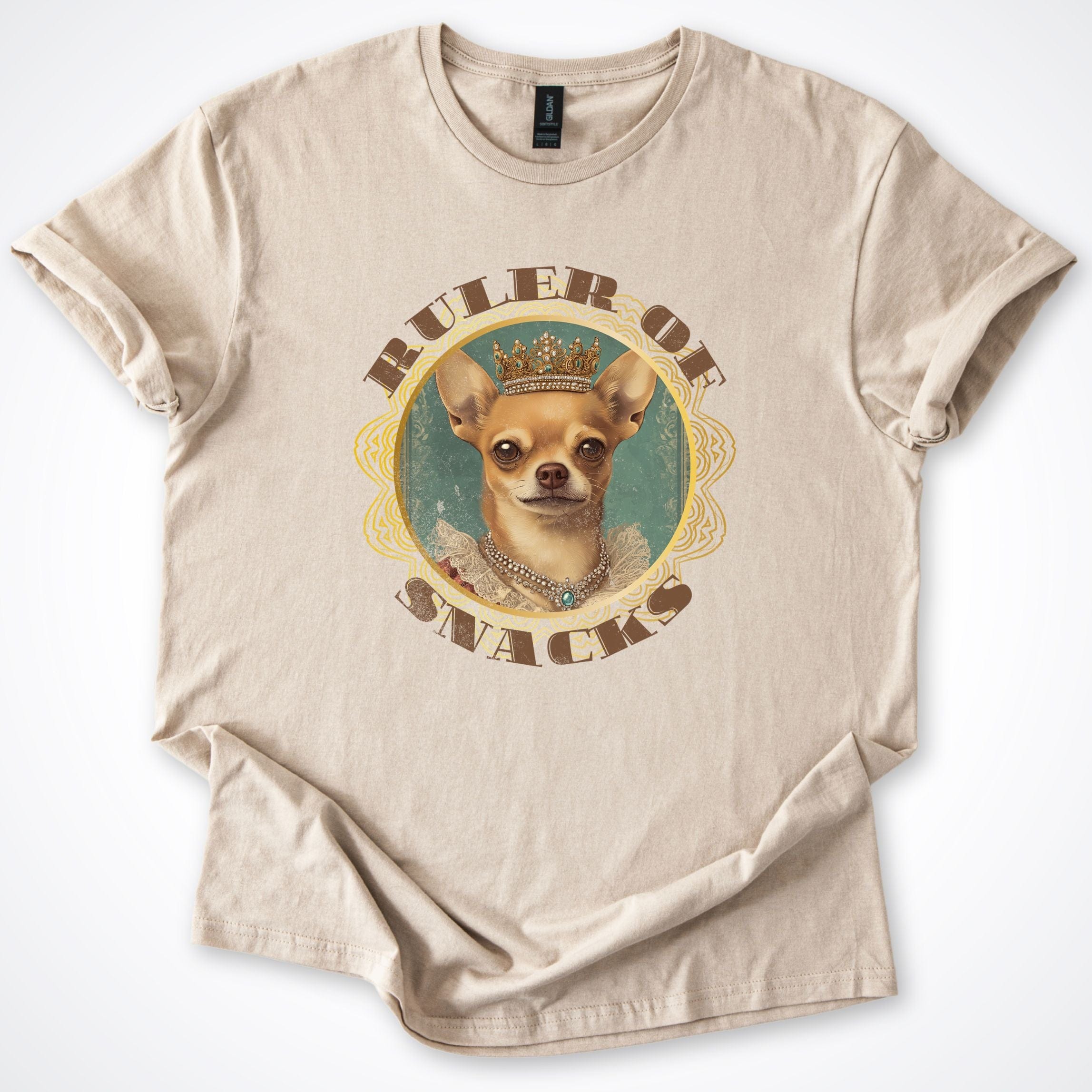 T-Shirt Sand / S Ruler of Snacks Chihuahua T-Shirt ReallyintoDogs