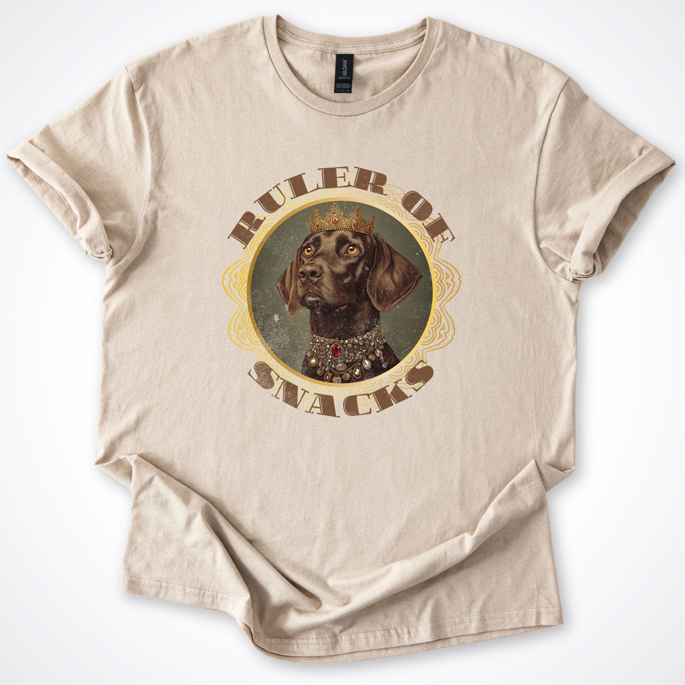 T-Shirt Sand / S Ruler of Snacks German Shorthair Pointer T-Shirt ReallyintoDogs