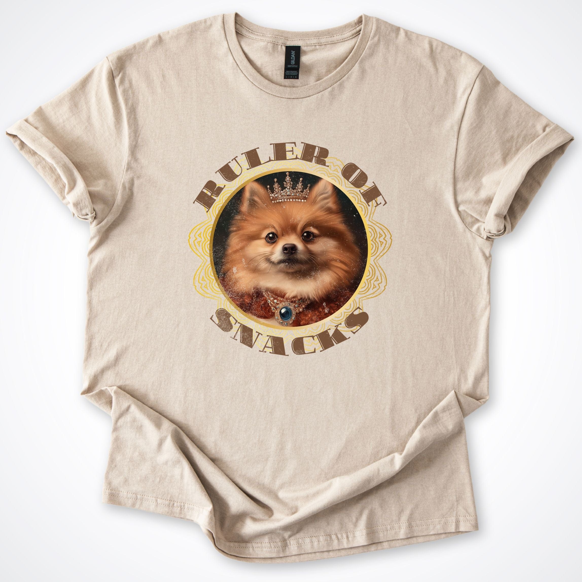 T-Shirt Sand / S Ruler of Snacks Pomeranian T-Shirt ReallyintoDogs