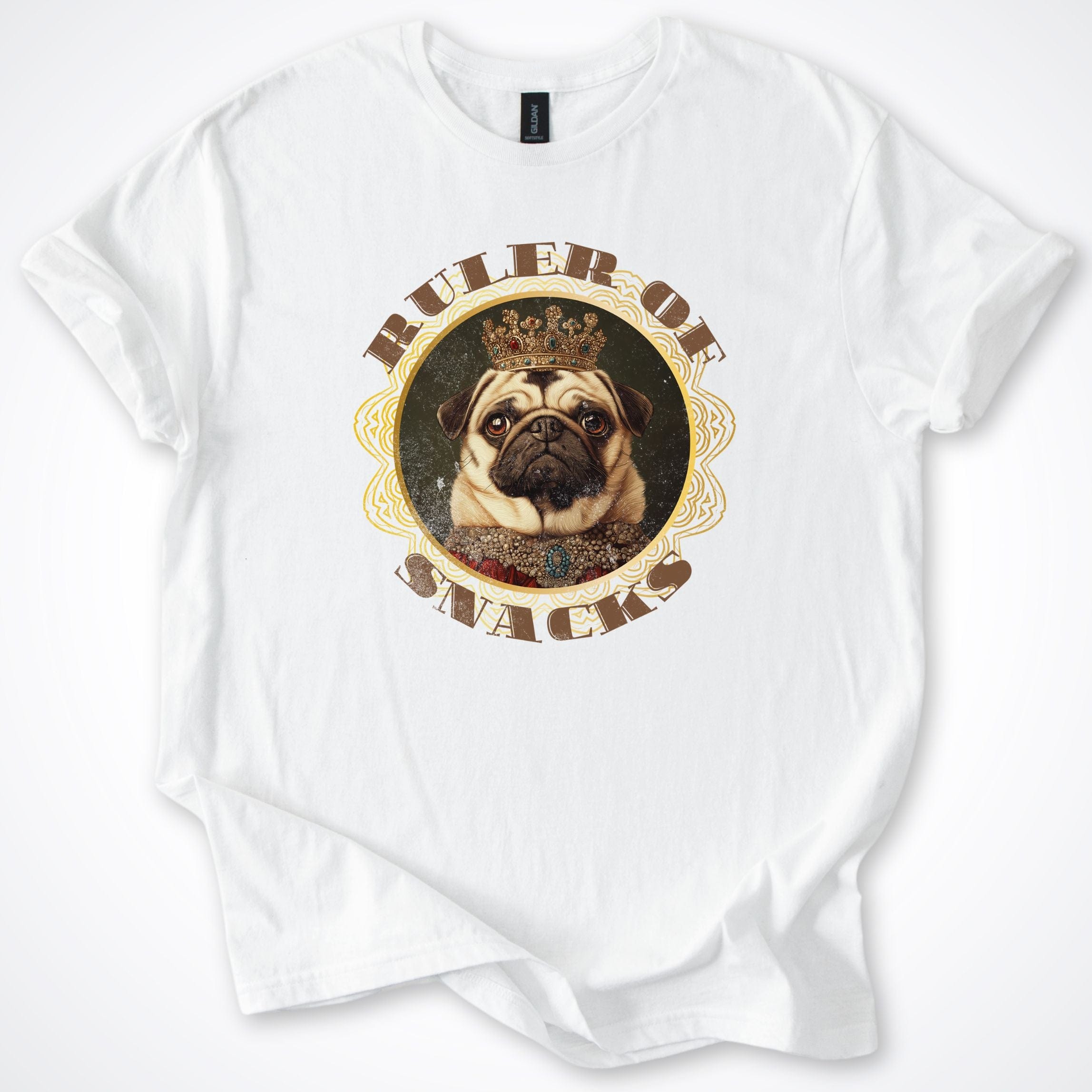 T-Shirt White / S Ruler of Snacks Pug T-Shirt ReallyintoDogs
