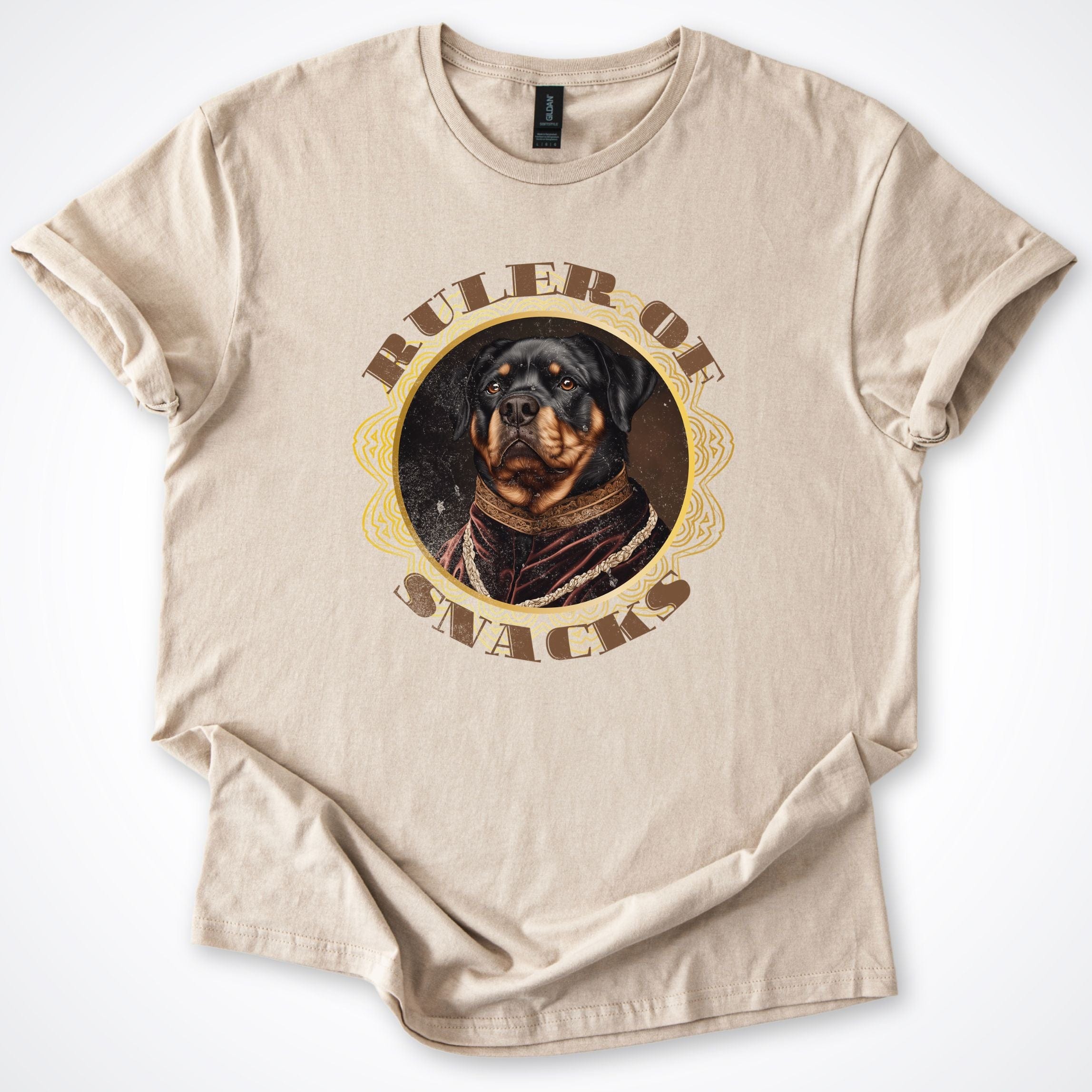 T-Shirt Sand / S Ruler of Snacks Rottweiller T-Shirt ReallyintoDogs