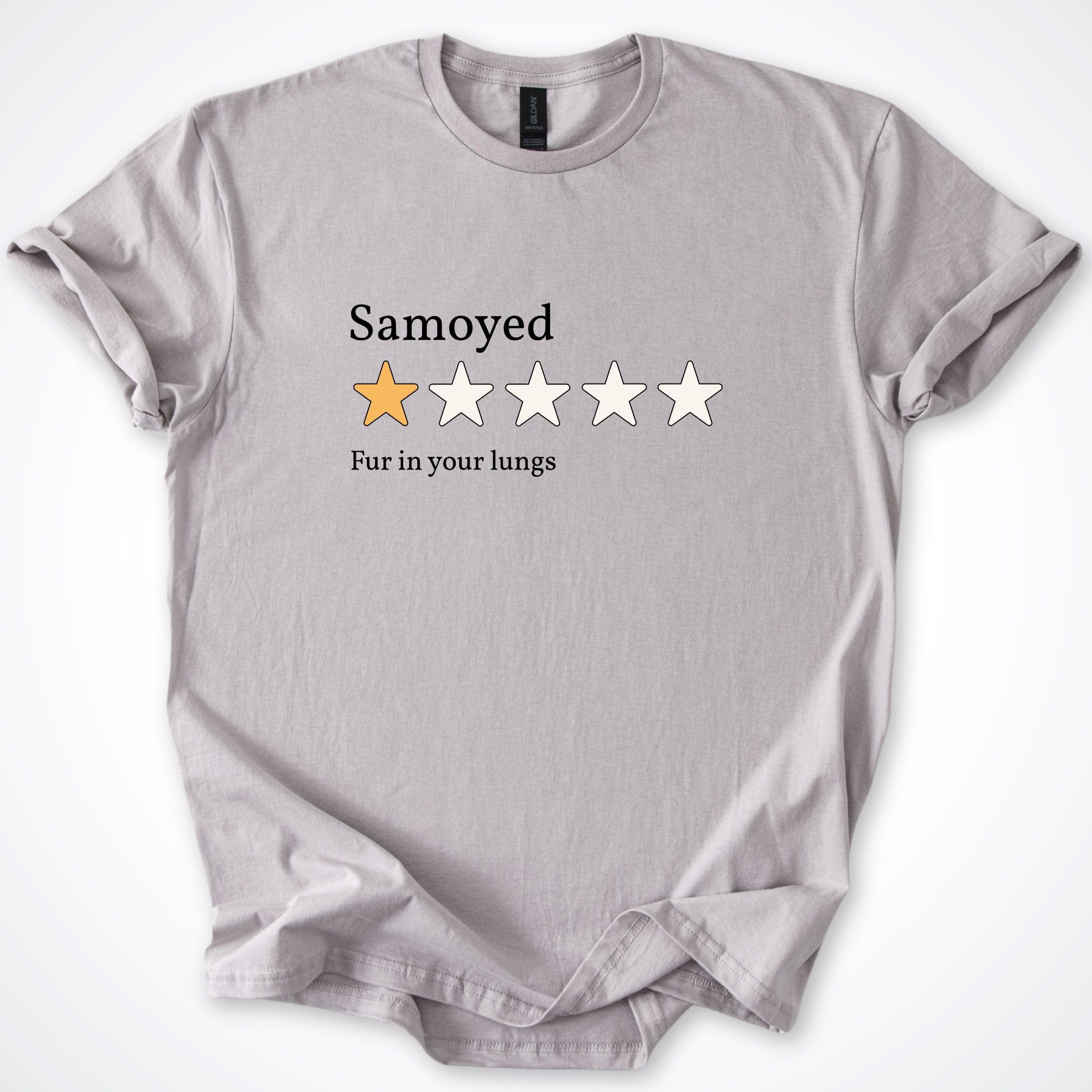 T-Shirt Ice Grey / S Samoyed One Star Review T-Shirt ReallyintoDogs