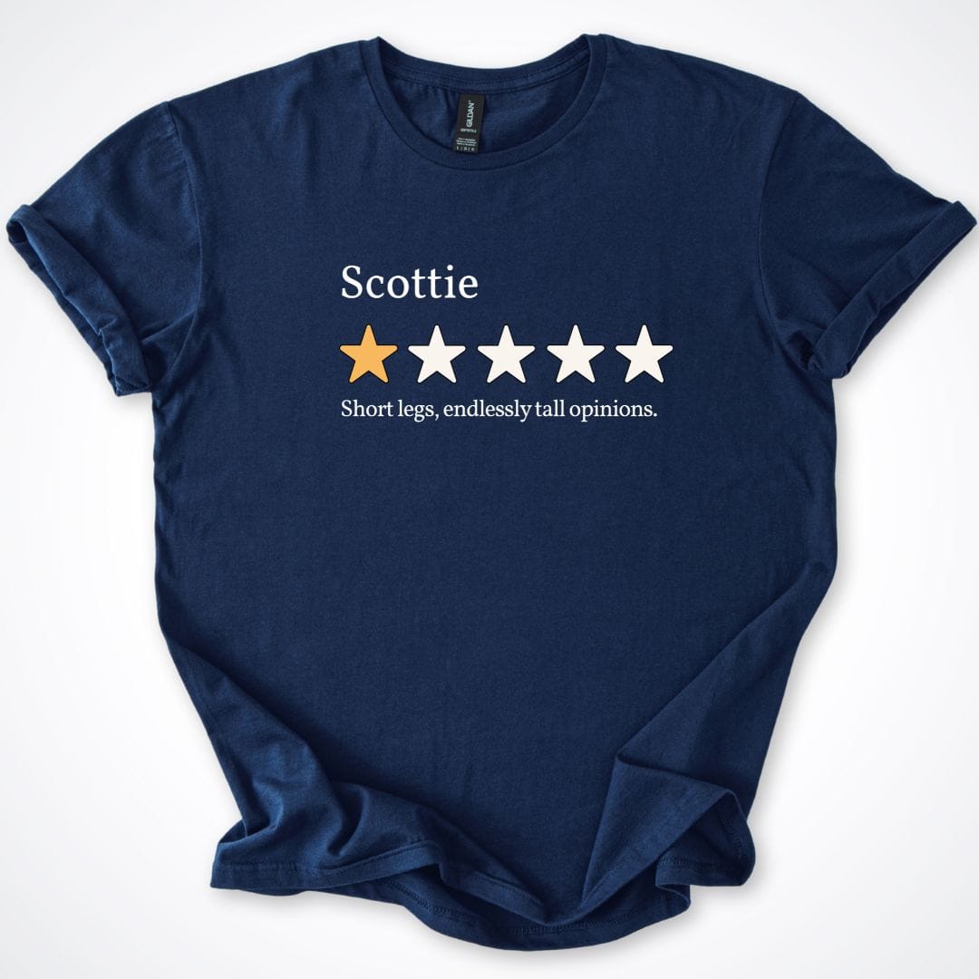 T-Shirt Navy / S Scottie One Star Review T-Shirt ReallyintoDogs