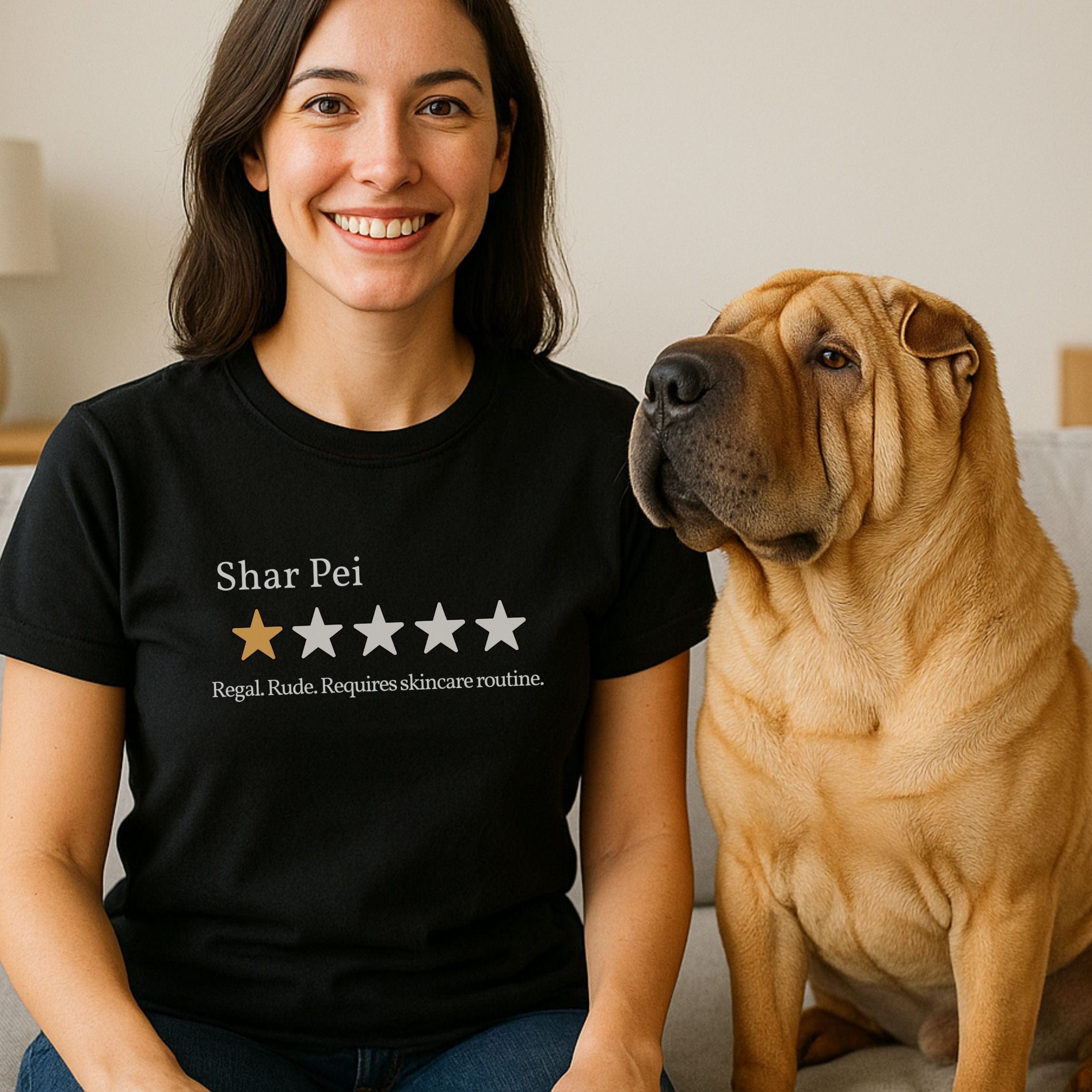 T-Shirt Shar Pei One Star Review T-Shirt ReallyintoDogs