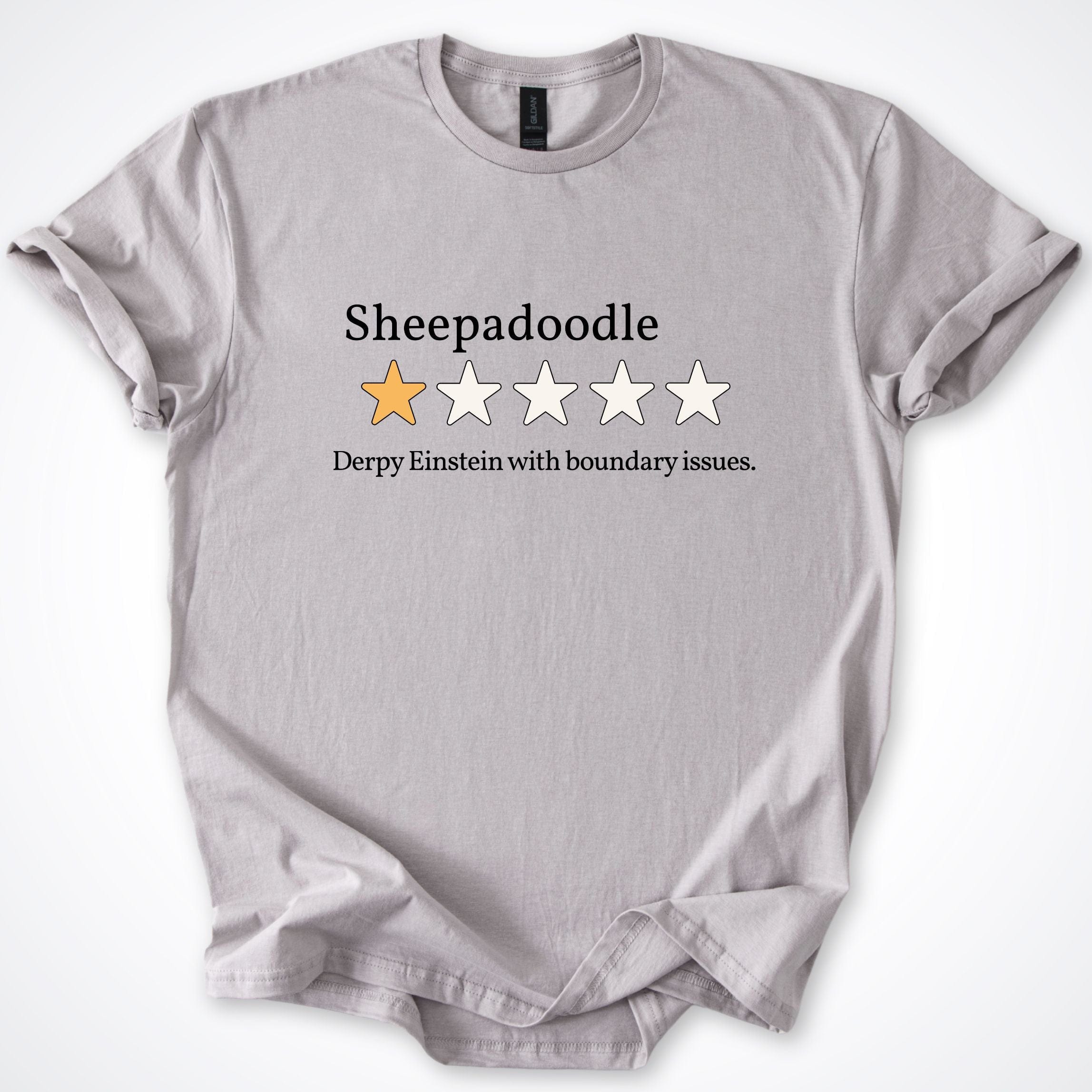 T-Shirt Ice Grey / S Sheepadoodle One Star Review T-Shirt ReallyintoDogs