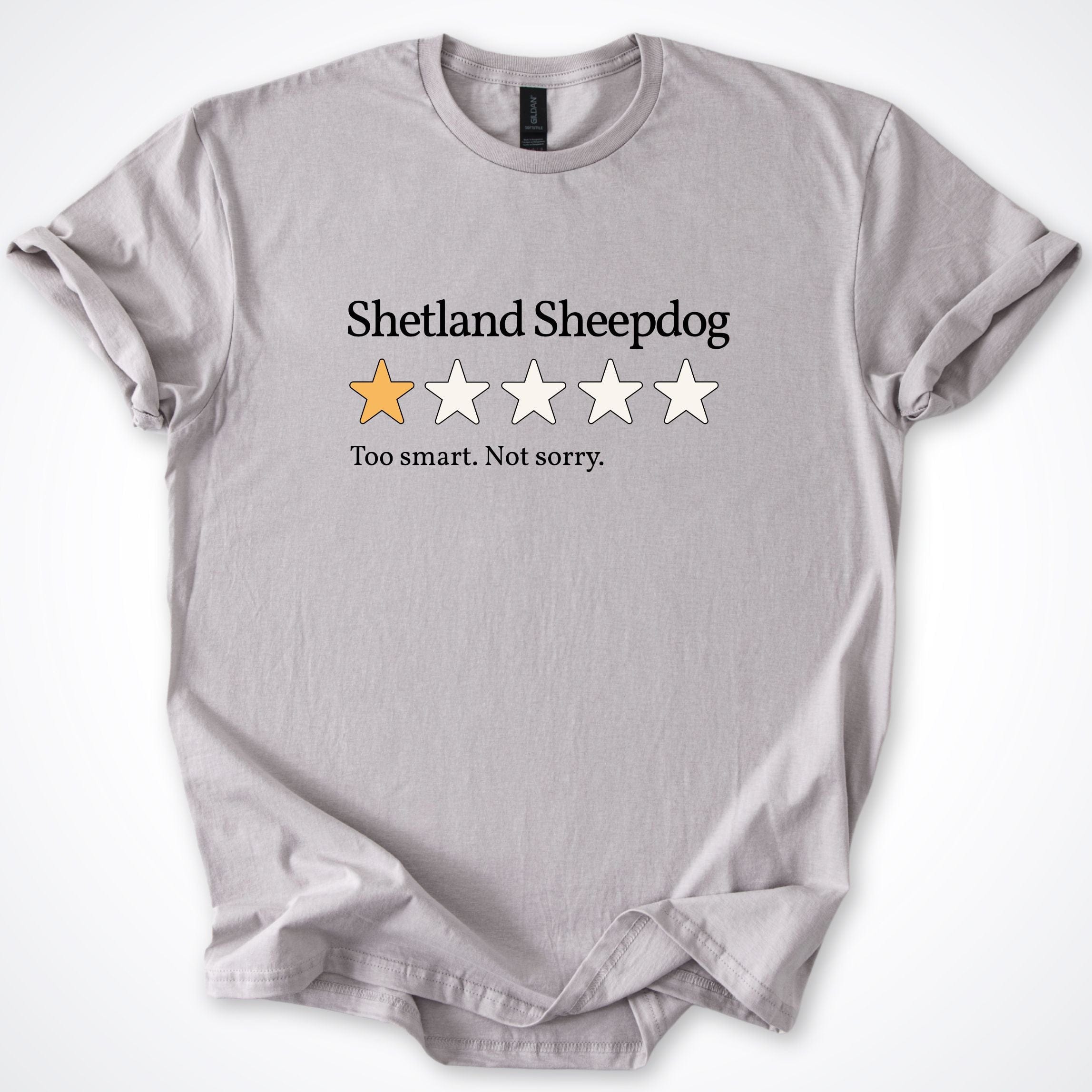 T-Shirt Ice Grey / S Shetland Sheepdog One Star Review T-Shirt ReallyintoDogs