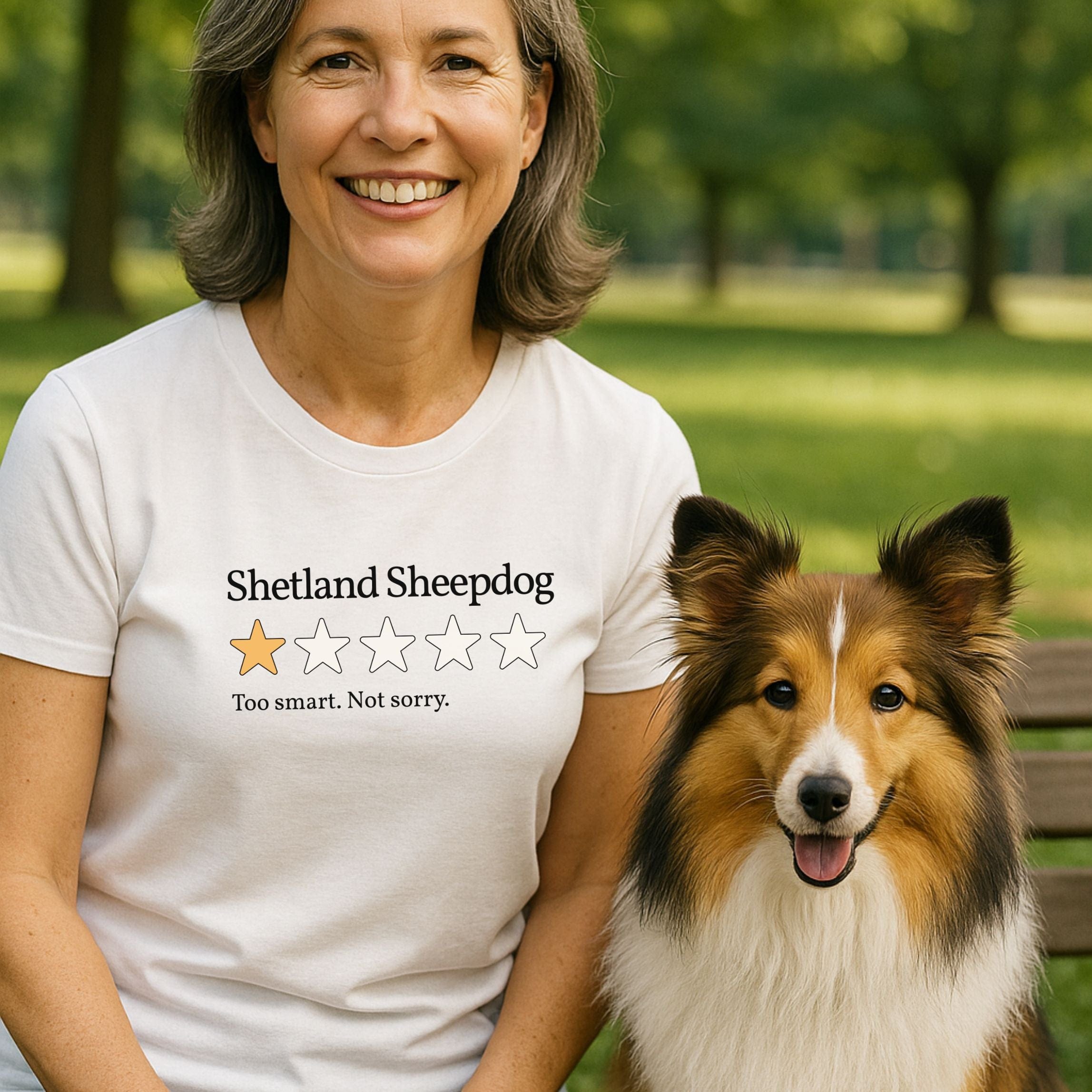 T-Shirt Shetland Sheepdog One Star Review T-Shirt ReallyintoDogs